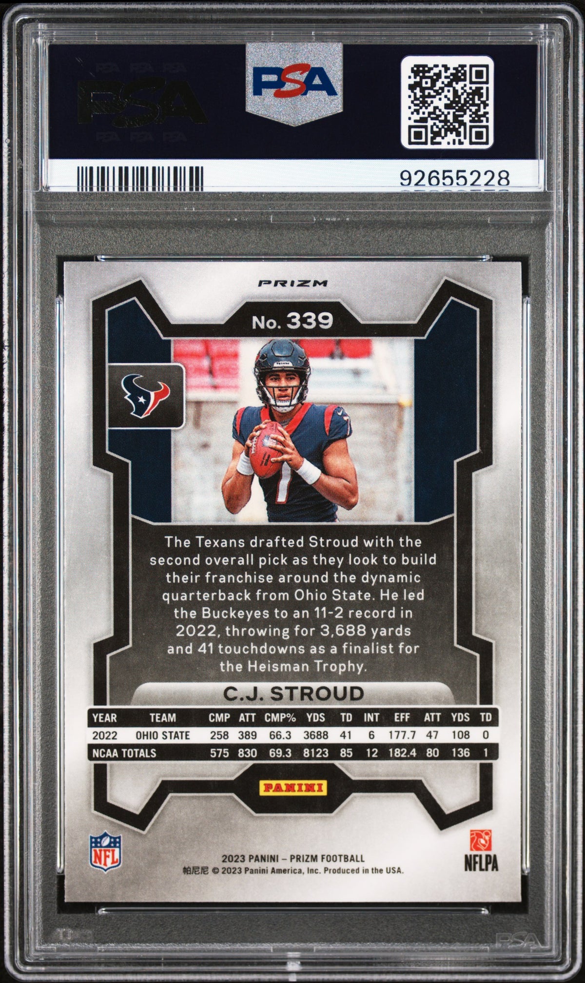 CJ Stroud 2023 Panini Prizm #339 Green Wave PSA 10