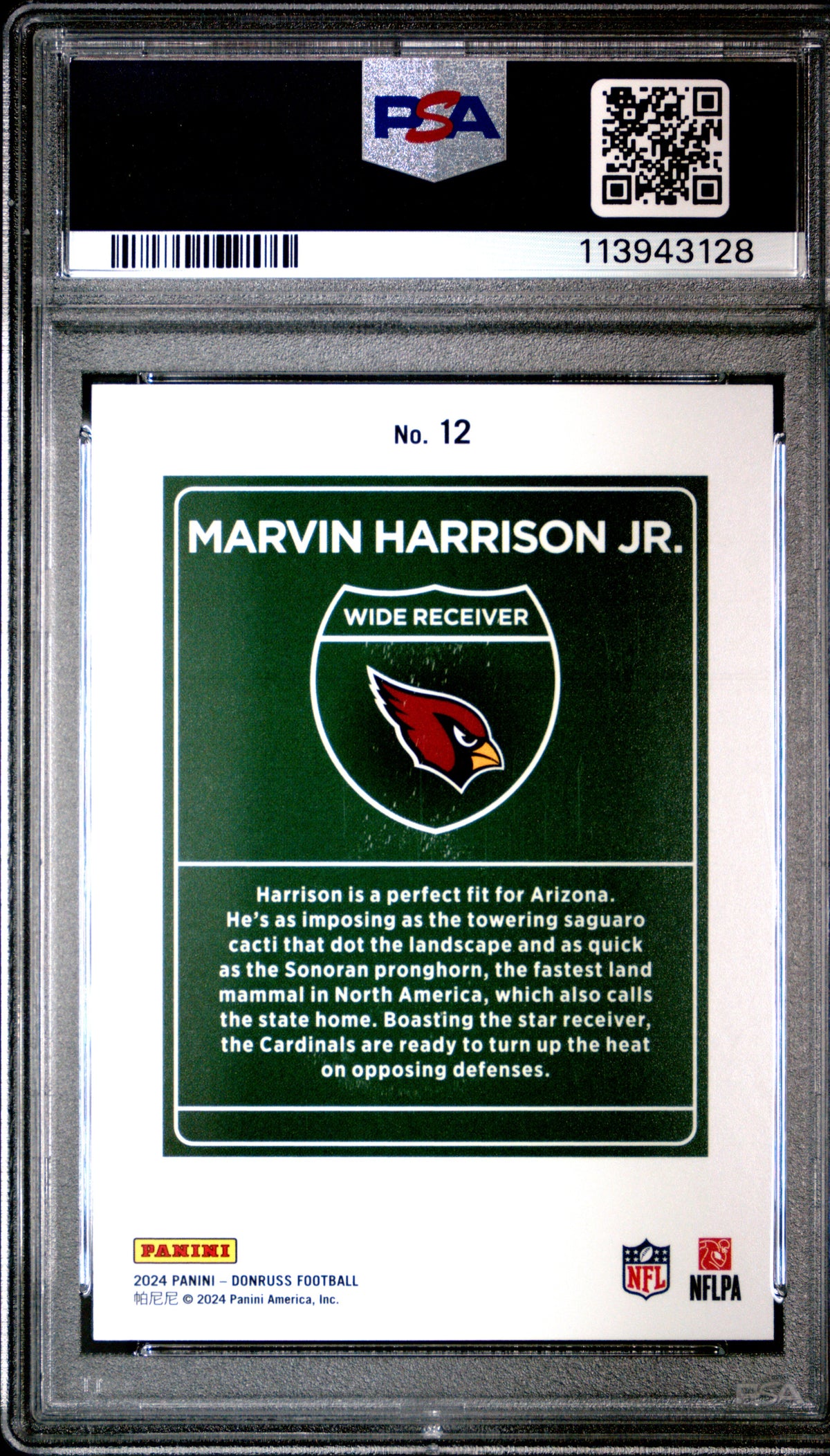 Marvin Harrison JR. 2024 Panini Donruss Downtown! #12 PSA 10