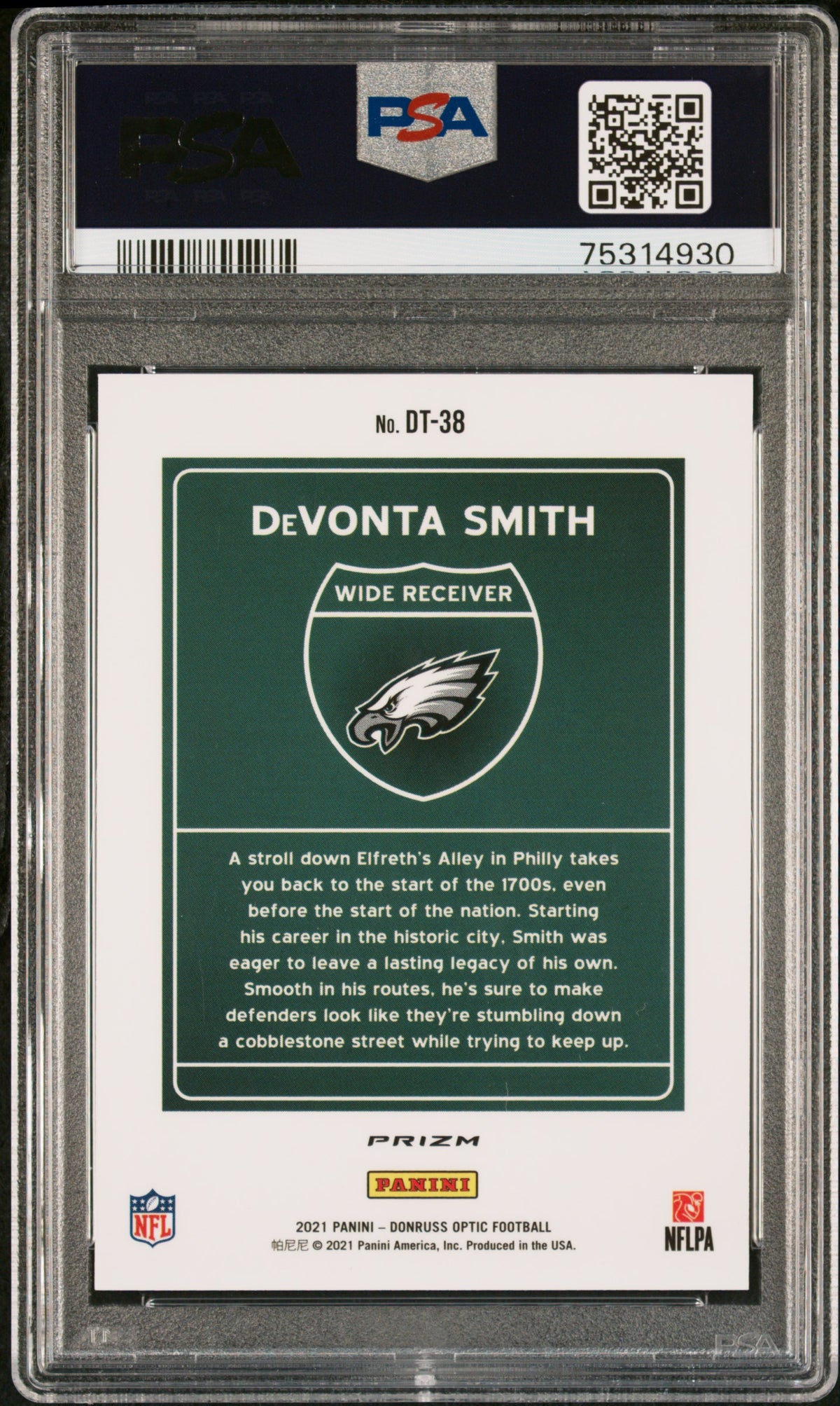Devonta Smith 2021 Panini Donruss Optic Downtown #DT38 PSA 10
