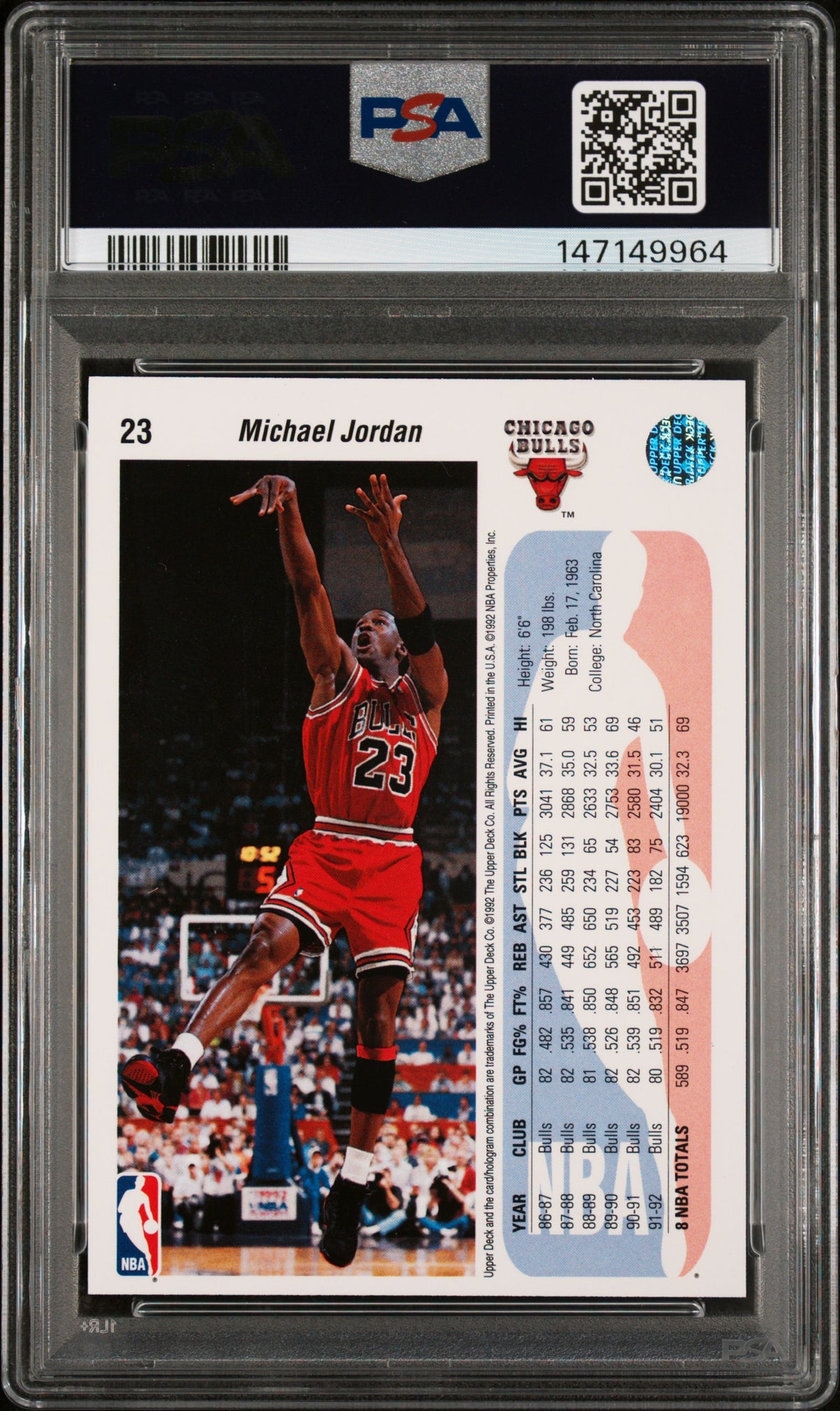 Michael Jordan 1994 Upper Deck Jordan 94-95 He's Back Reprints #23 1992 PSA 9
