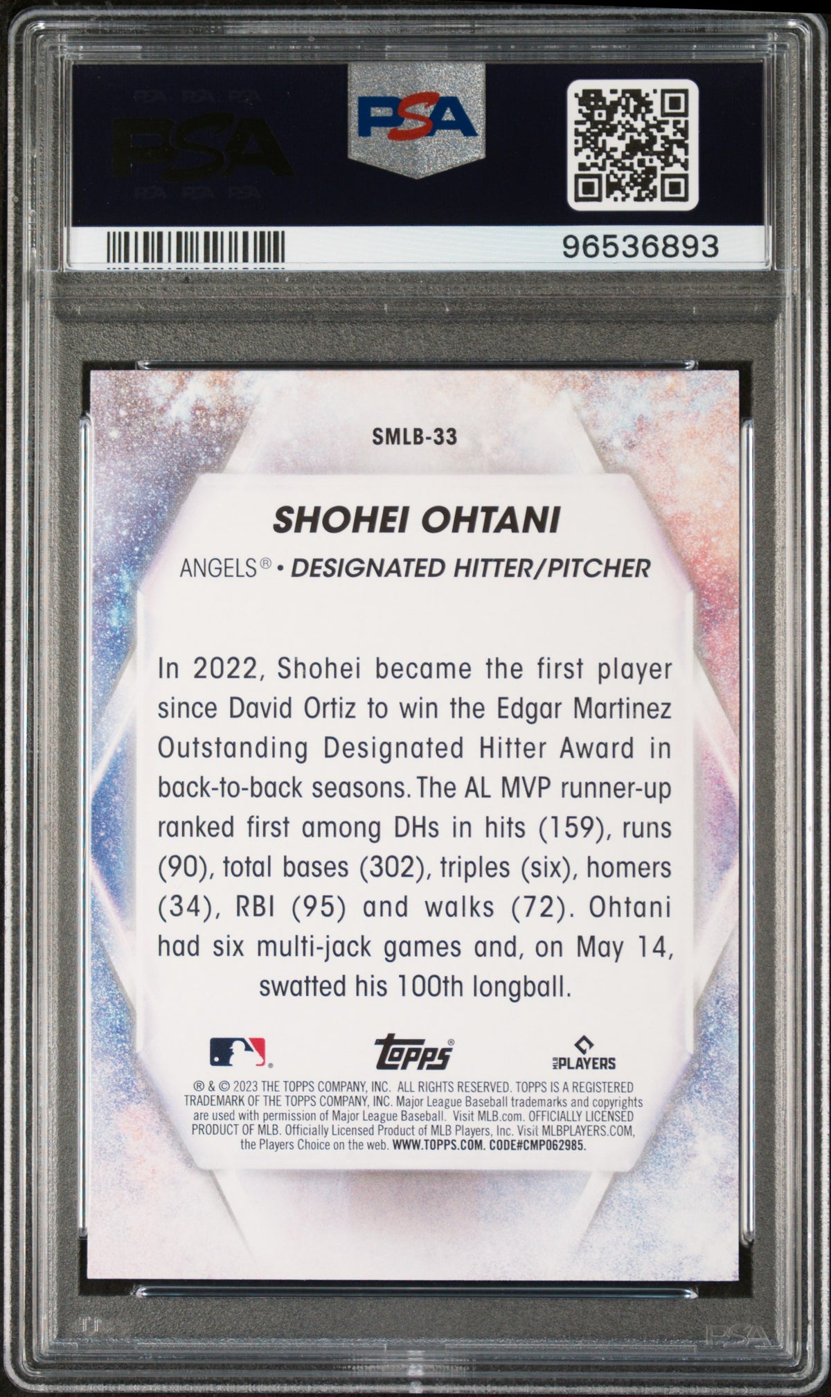 Shohei Ohtani 2023 Topps Stars Of MLB Chrome #SMLBC33 Series 2 PSA 10