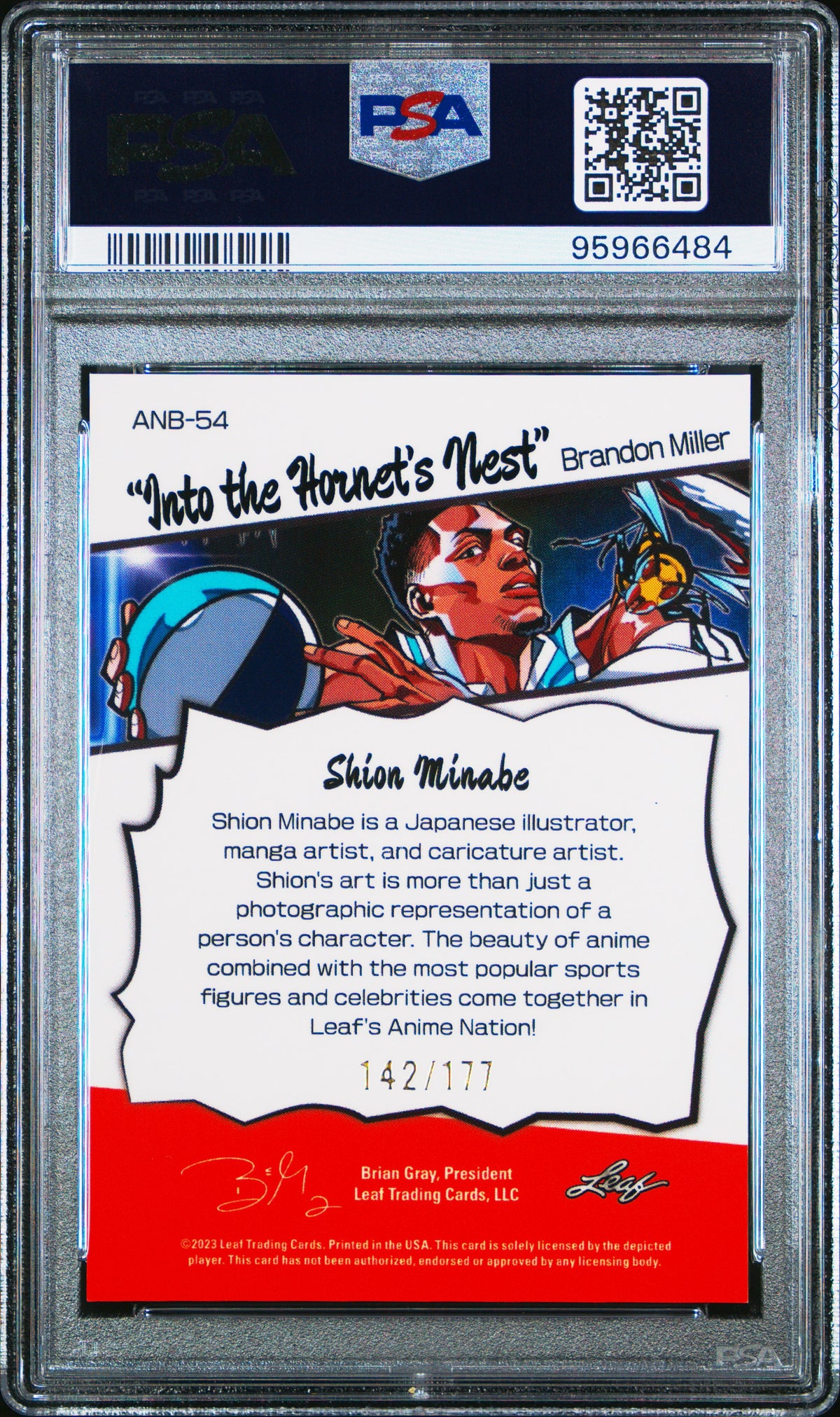 Brandon Miller 2023 Leaf Web Exclusives #54 Anime Nation PSA 9