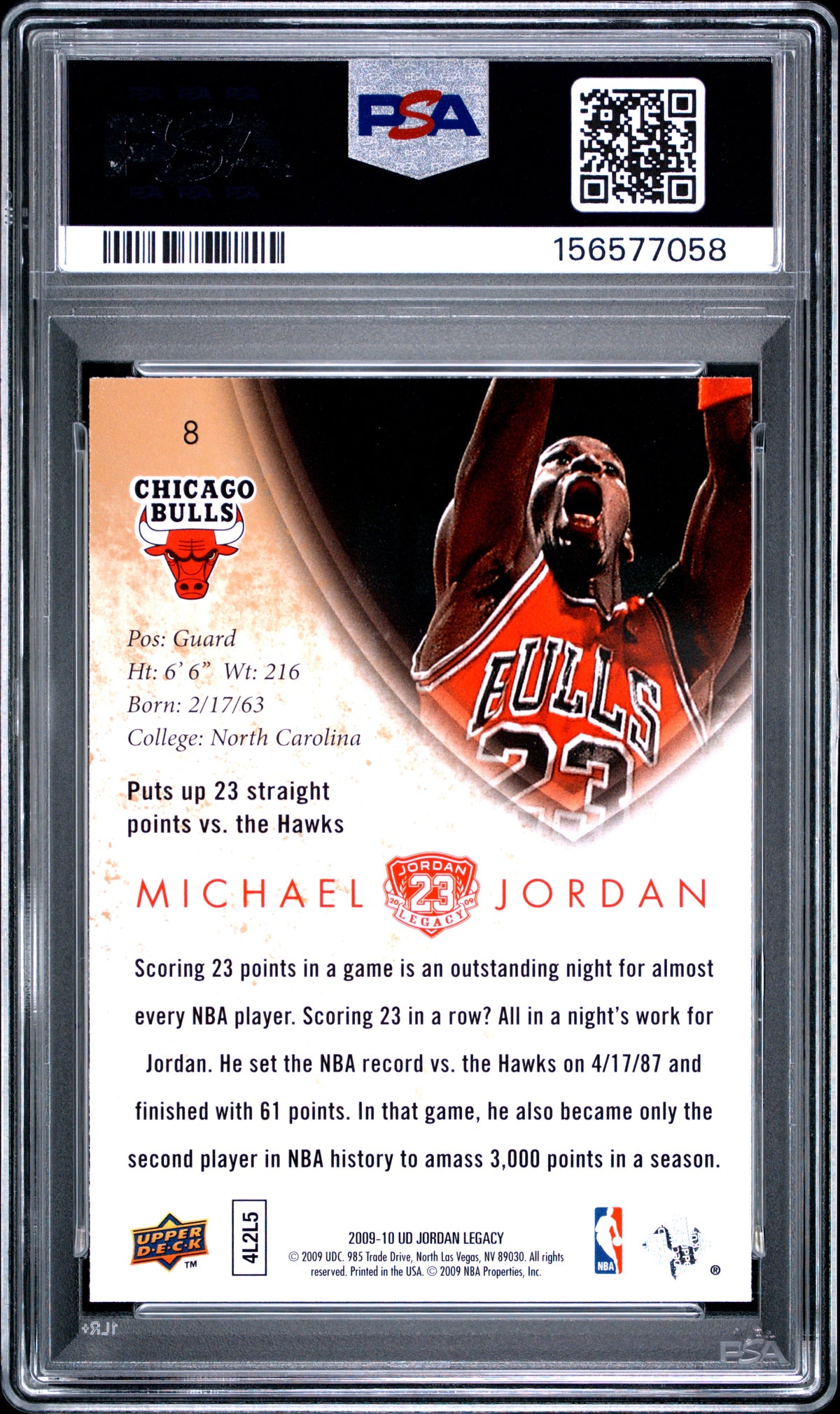 Michael Jordan 2009 Upper Deck Jordan Legacy #8 PSA 10