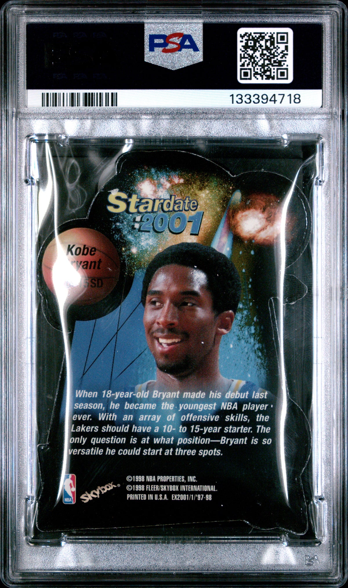 Kobe Bryant 1997 Skybox E-X2001 Star Date 2001 #3 PSA 7