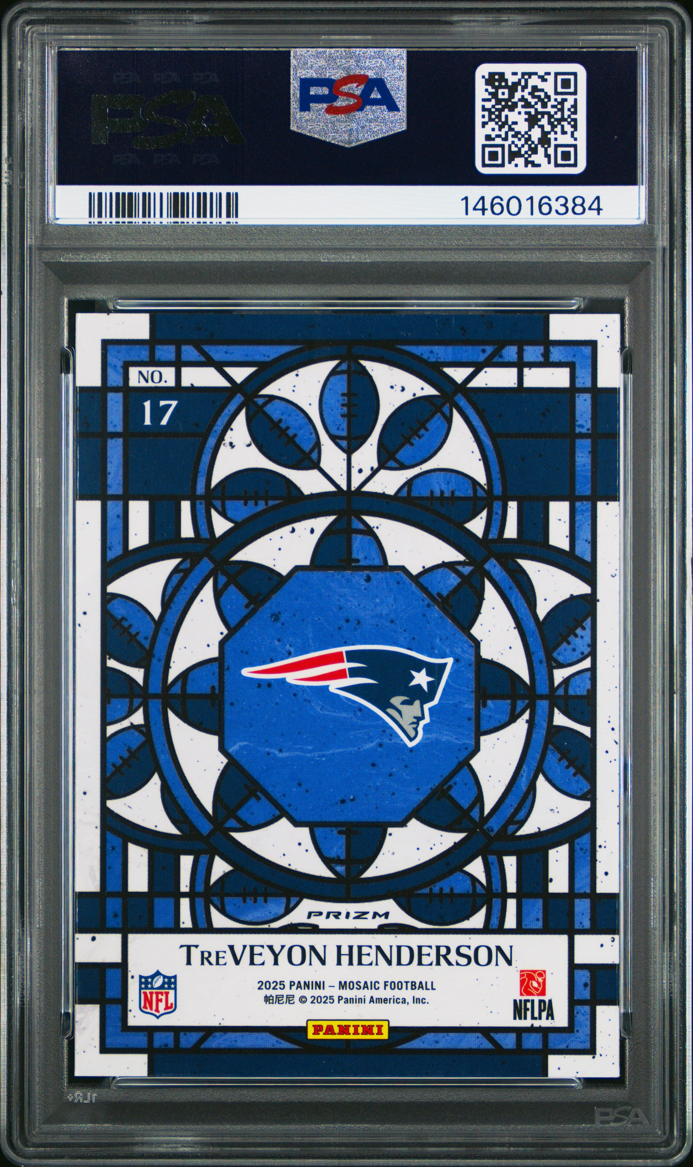 Treveyon Henderson 2025 Panini Mosaic Stained Glass #17 PSA 10