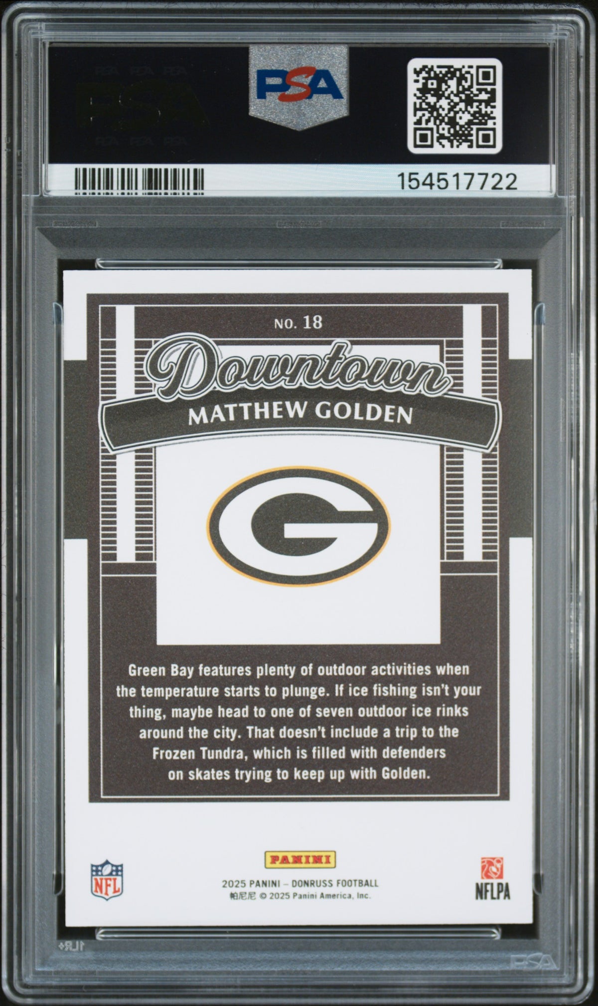 Matthew Golden 2025 Panini Donruss Downtown #18 PSA 10