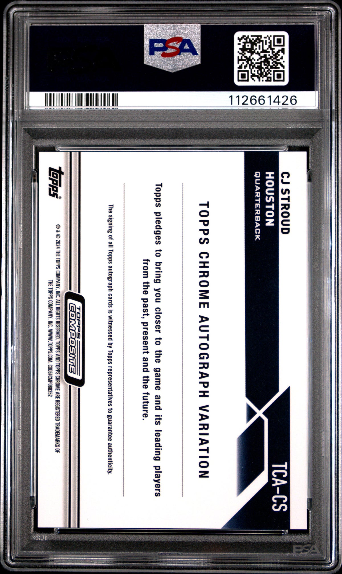 CJ Stroud 2023 Topps Composite Topps Chrome Autographs #TCACS GRN Geometric /99 PSA 10