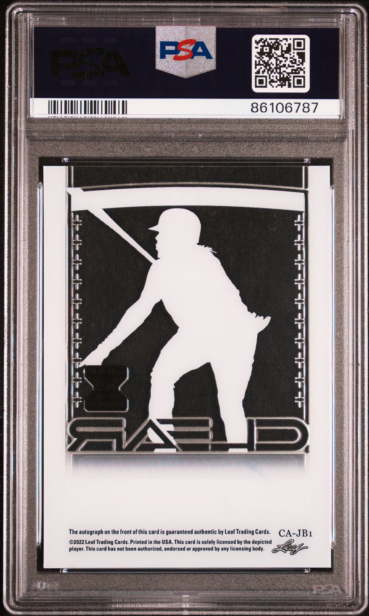Elly De La Cruz 2022 Leaf Trinity Clear Autographs #CA- Gold Foil /50 PSA 10