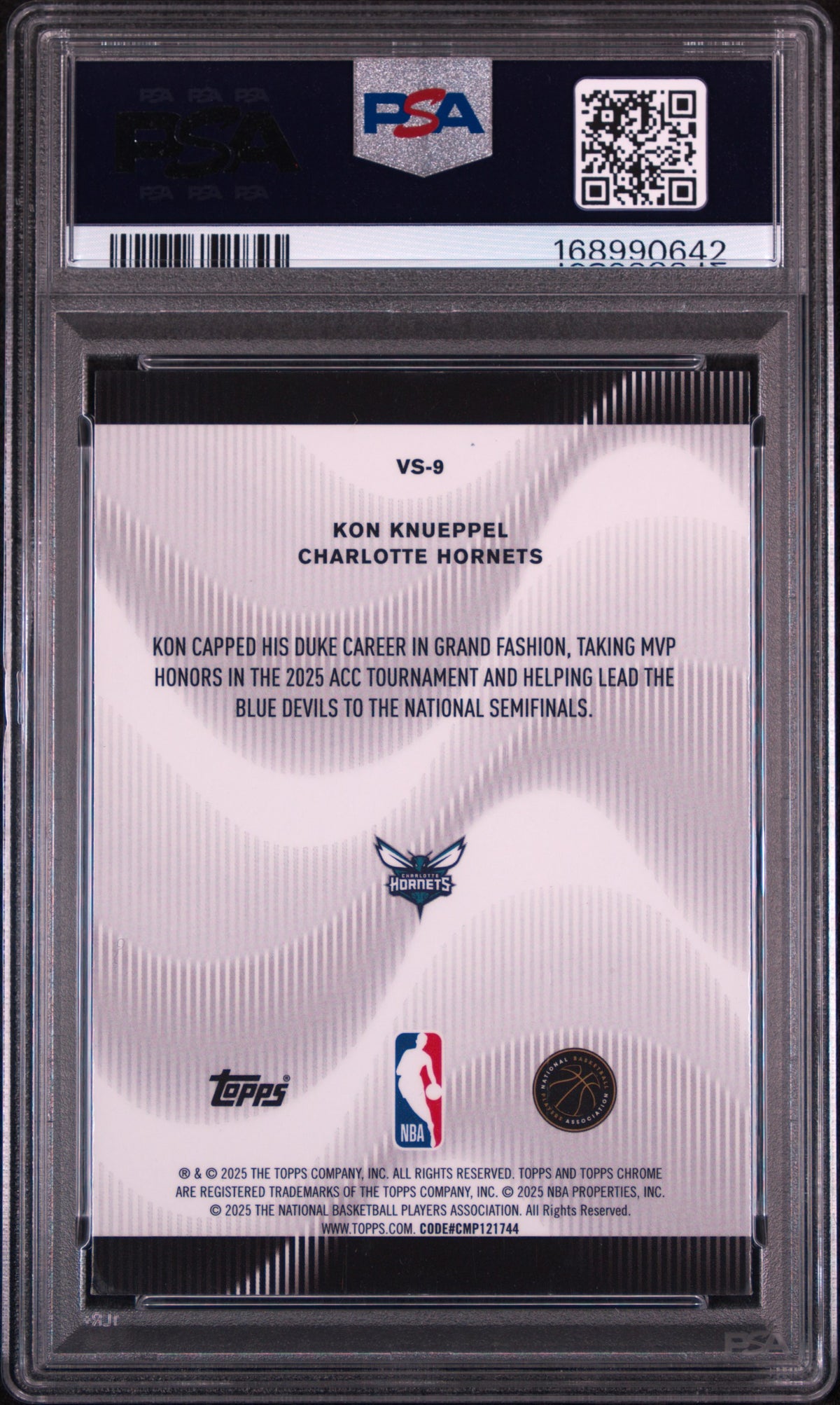 Kon Knueppel 2025 Topps Chrome Voices #VS-9 Purple Geometric /75 PSA 8