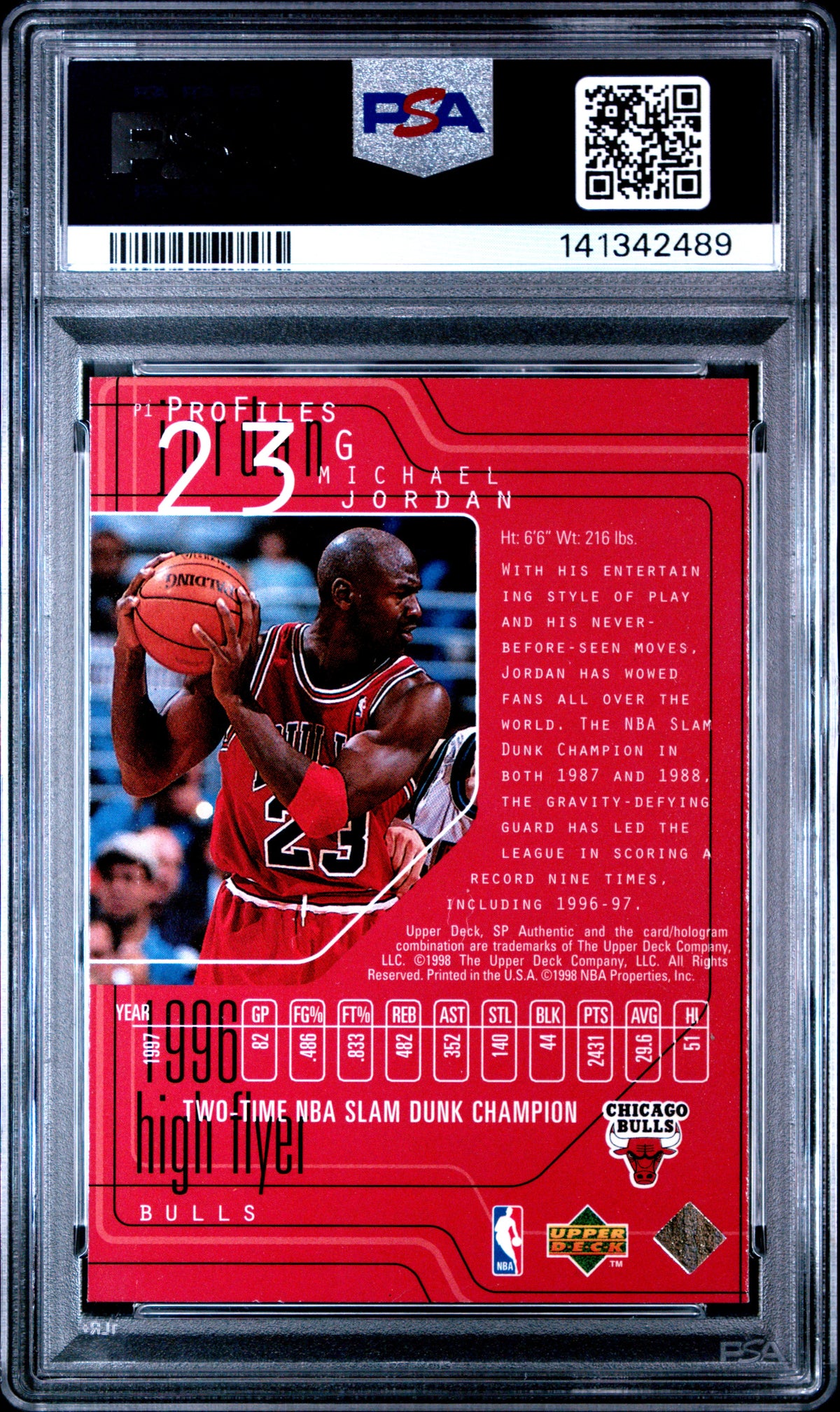 Michael Jordan 1997 SP Authentic Profiles #P1 PSA 7
