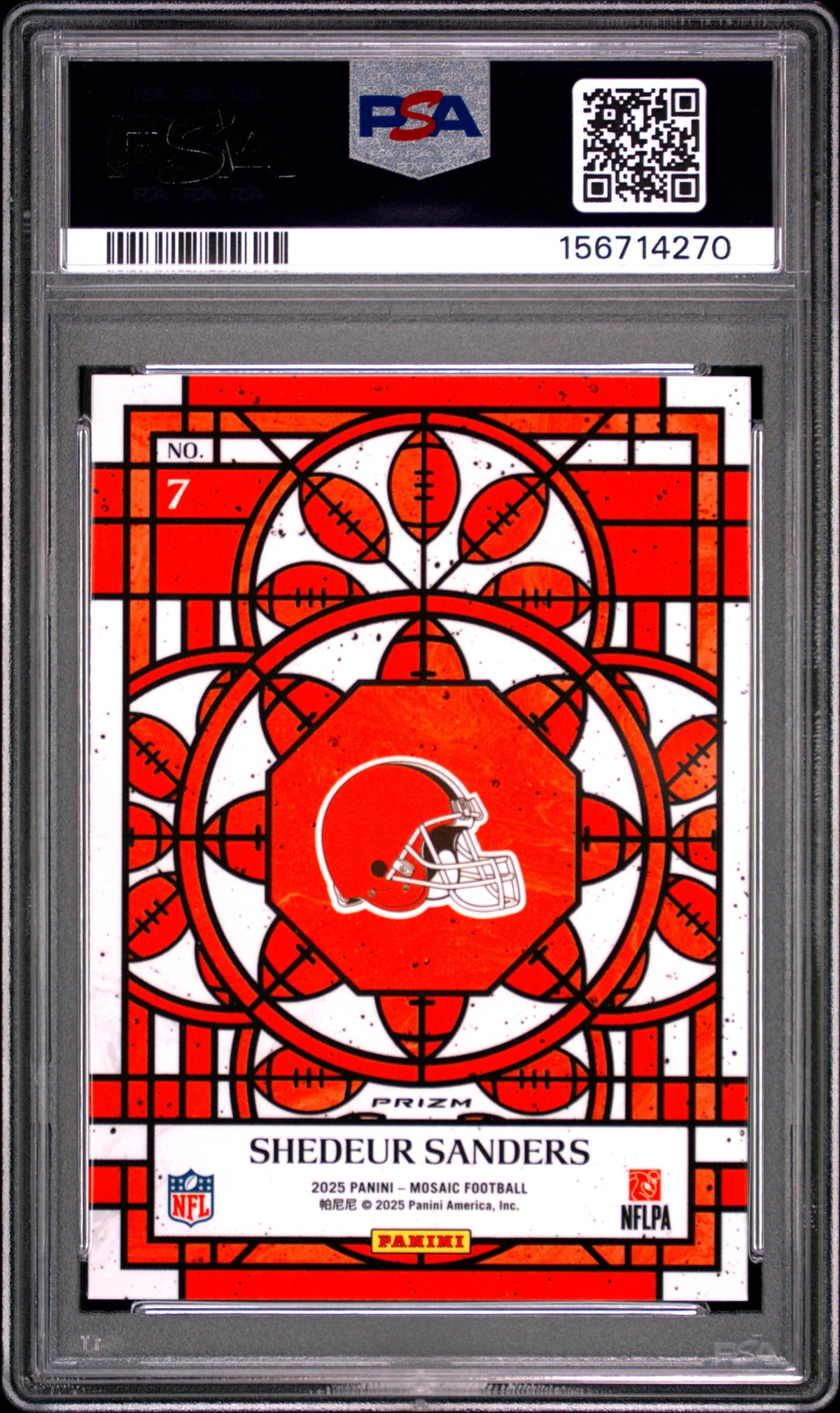 Shedeur Sanders 2025 Panini Mosaic Stained Glass #7 PSA 9