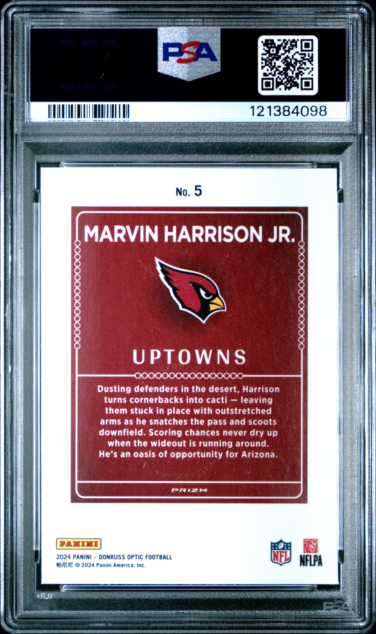 Marvin Harrison JR. 2024 Panini Donruss Optic Uptowns #5 PSA 10