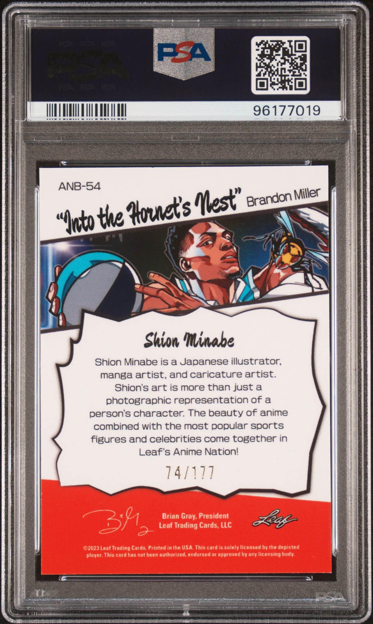 Brandon Miller 2023 Leaf Web Exclusives #54 Anime Nation PSA 9