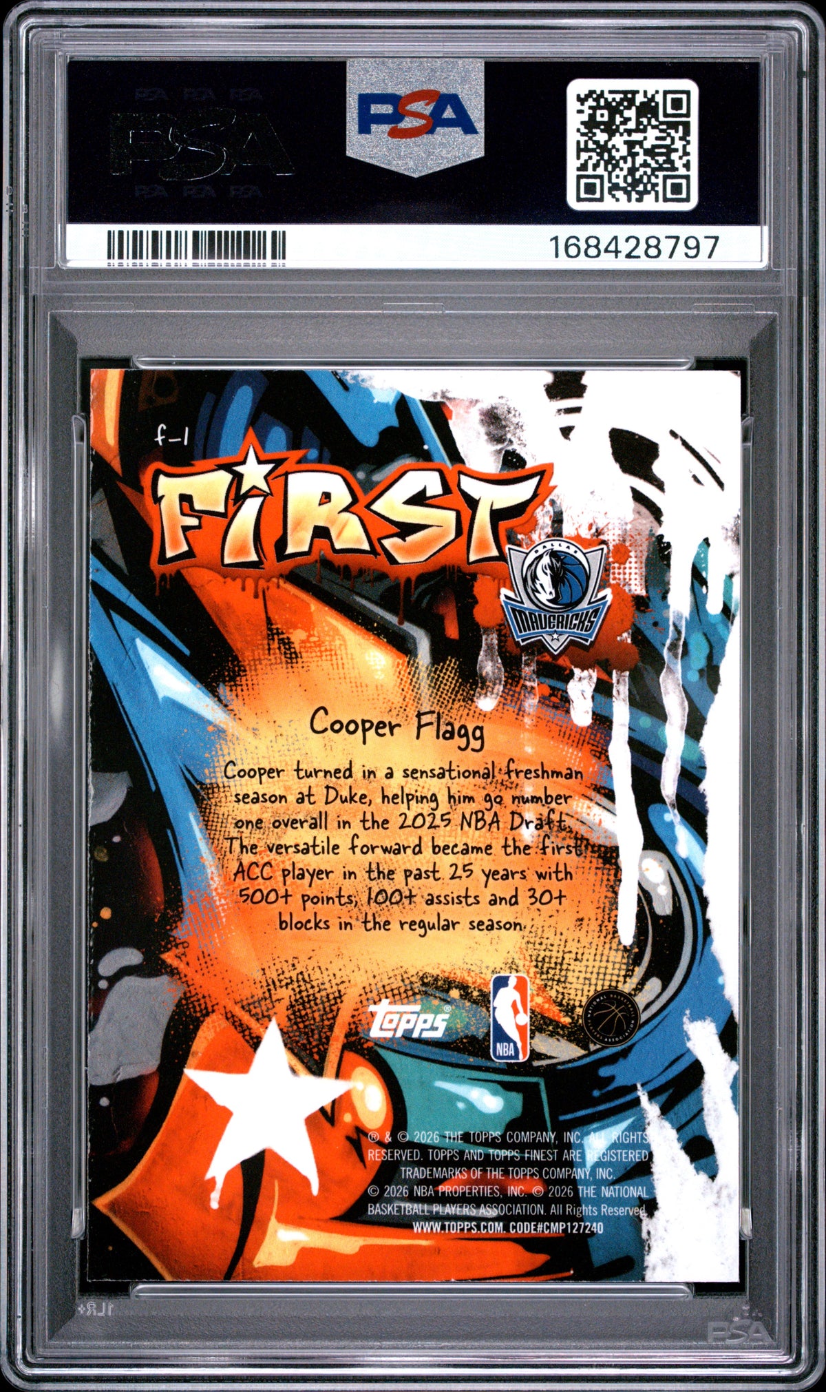Cooper Flagg 2025 Topps Finest First #F-1 PSA 10