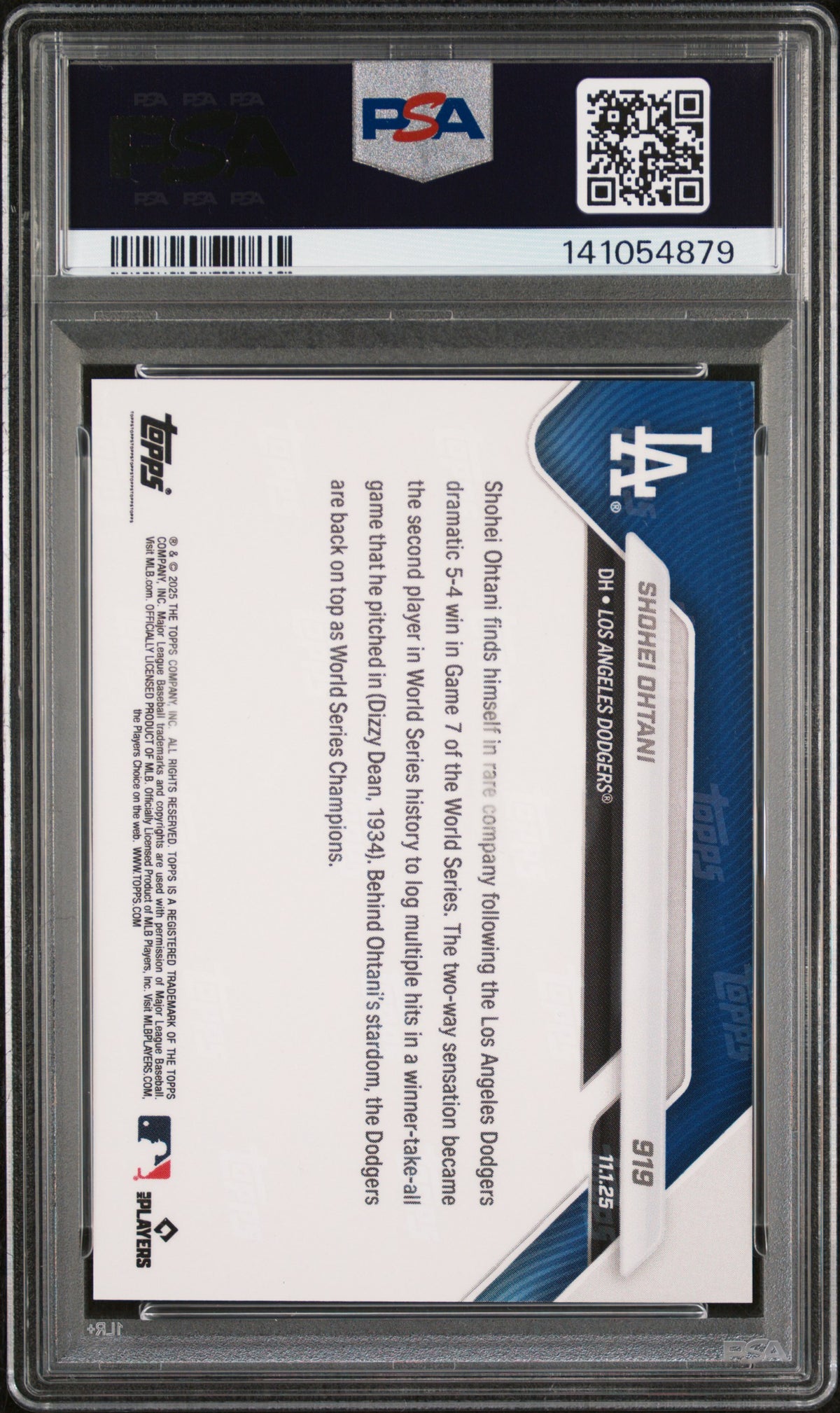 Shohei Ohtani 2025 Topps Now #919 PSA 10