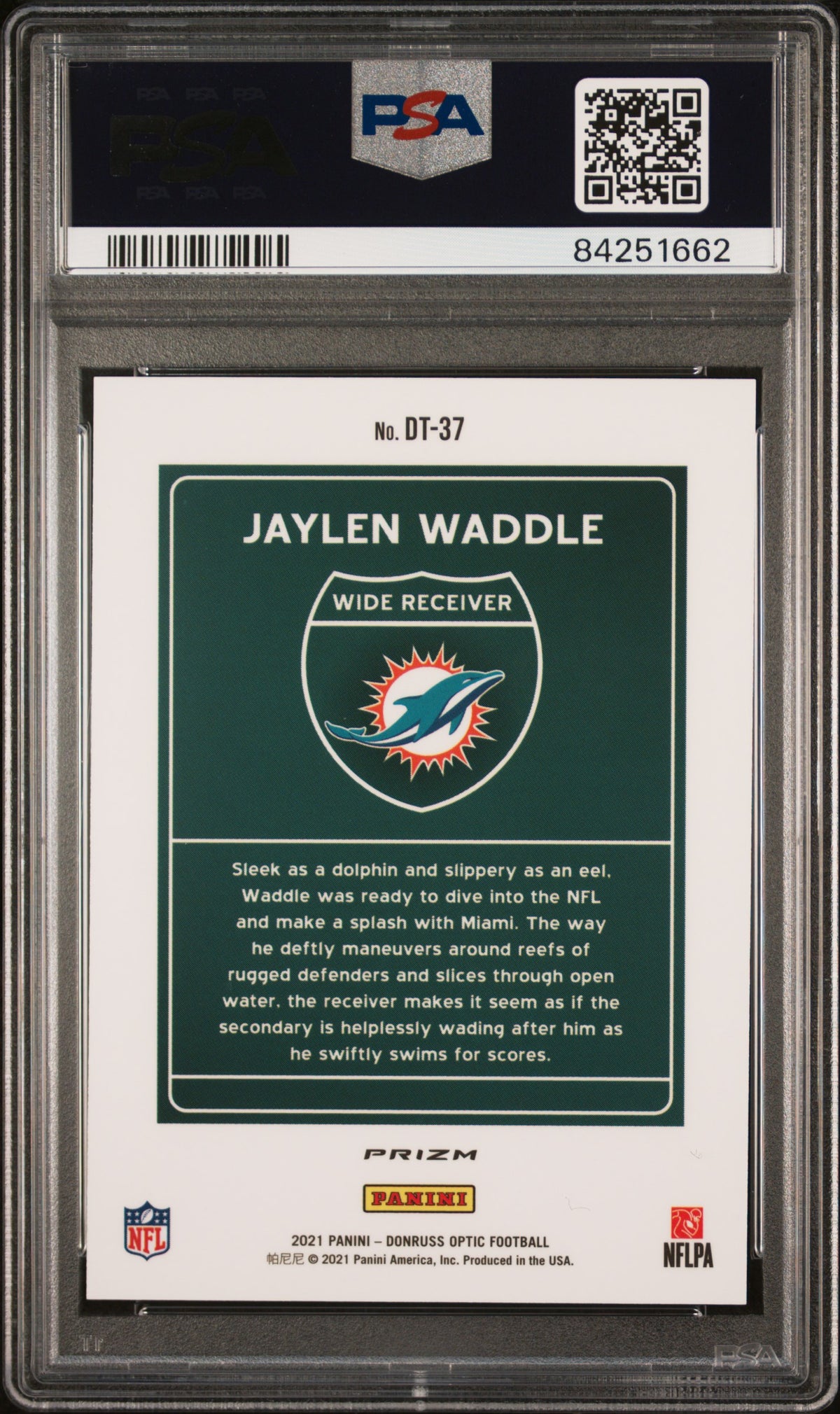 Jaylen Waddle 2021 Panini Donruss Optic Downtown #DT37 PSA 10