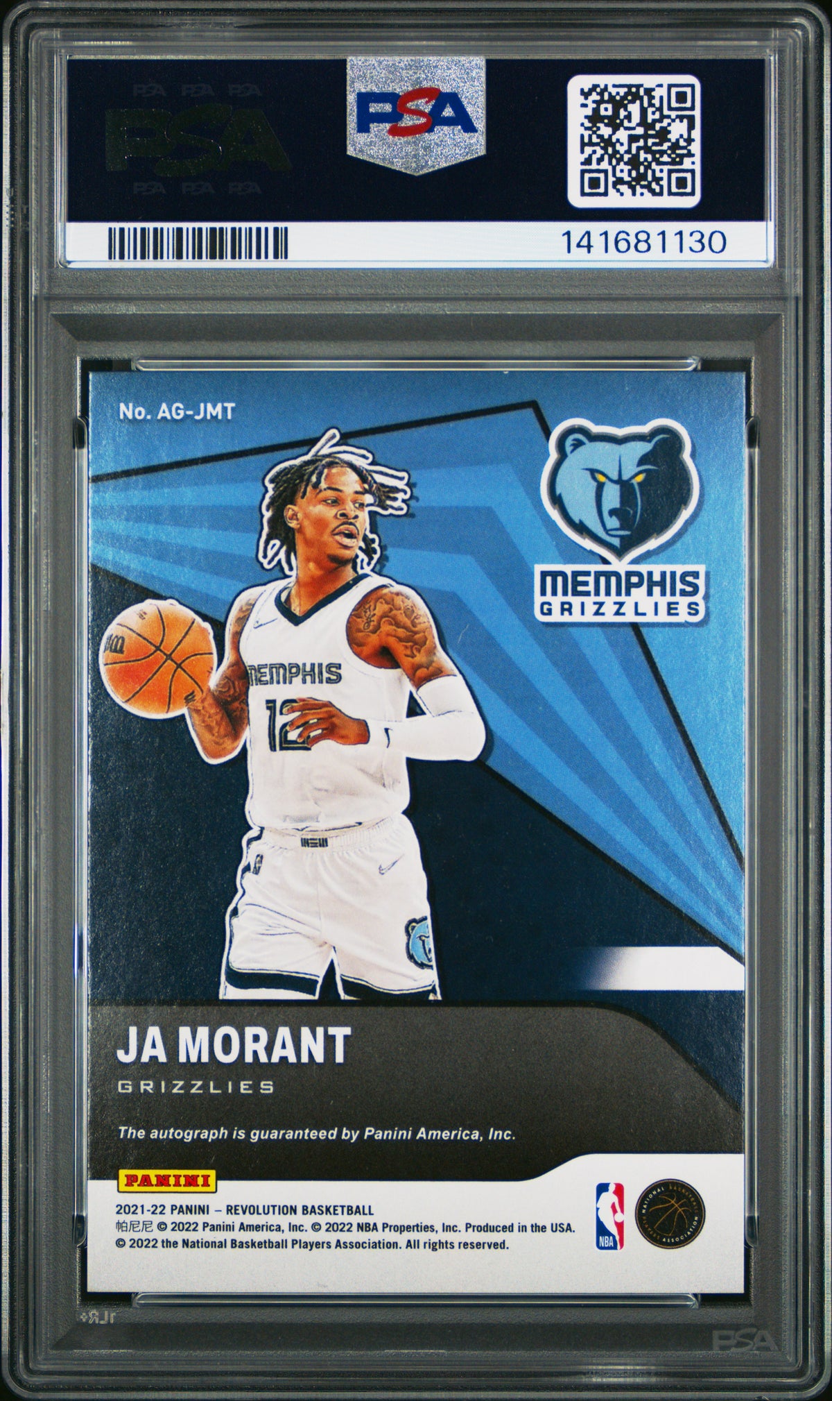 Ja Morant 2021 Panini Revolution Autographs #AG-JMT PSA 9