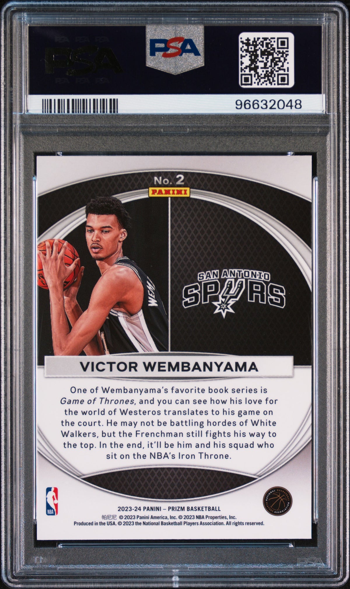 Victor Wembanyama 2023 Panini Prizm Global Reach #2 PSA 9