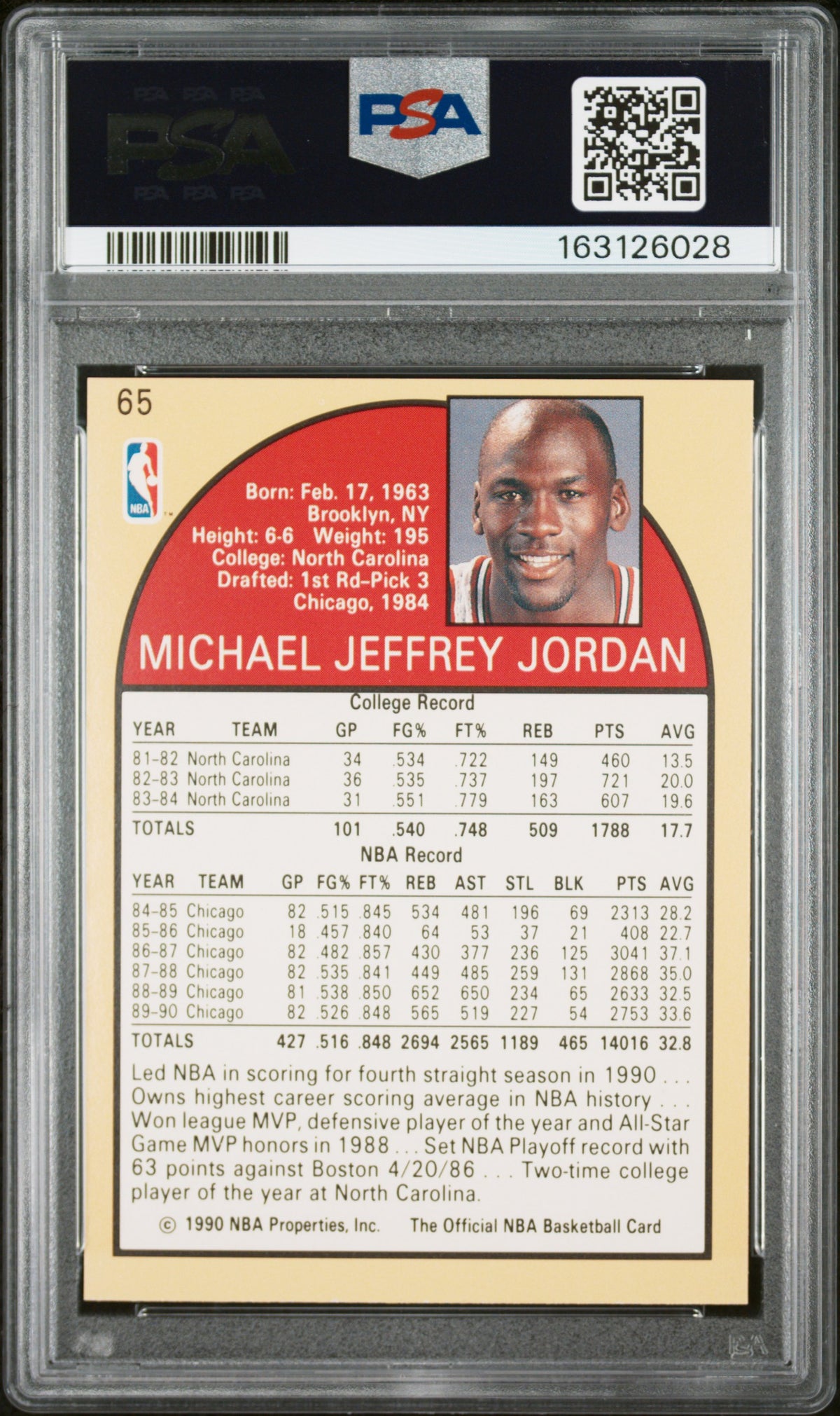 Michael Jordan 1990 Hoops #65 PSA 9