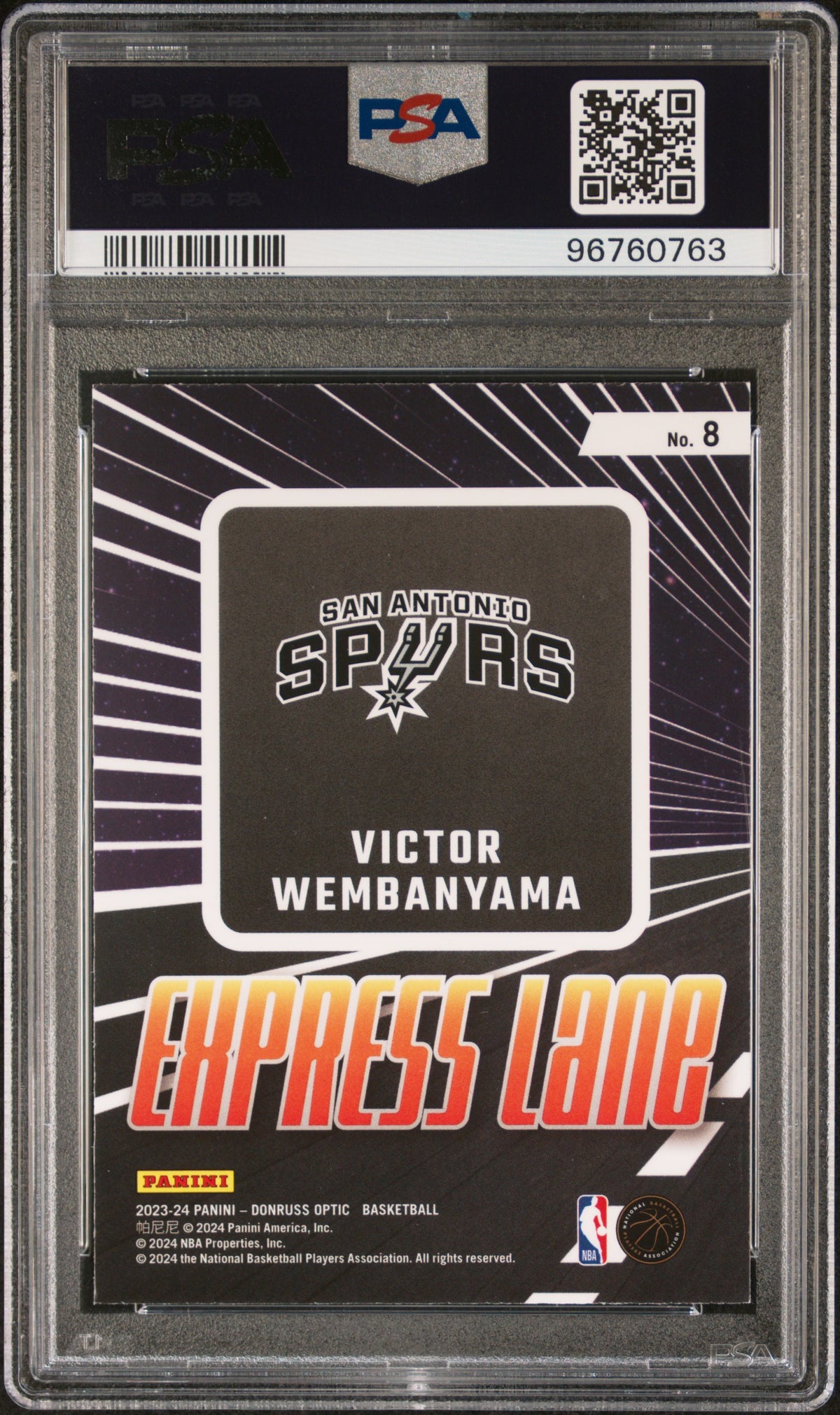 Victor Wembanyama 2023 Panini Donruss Optic Express Lane #8 PSA 10
