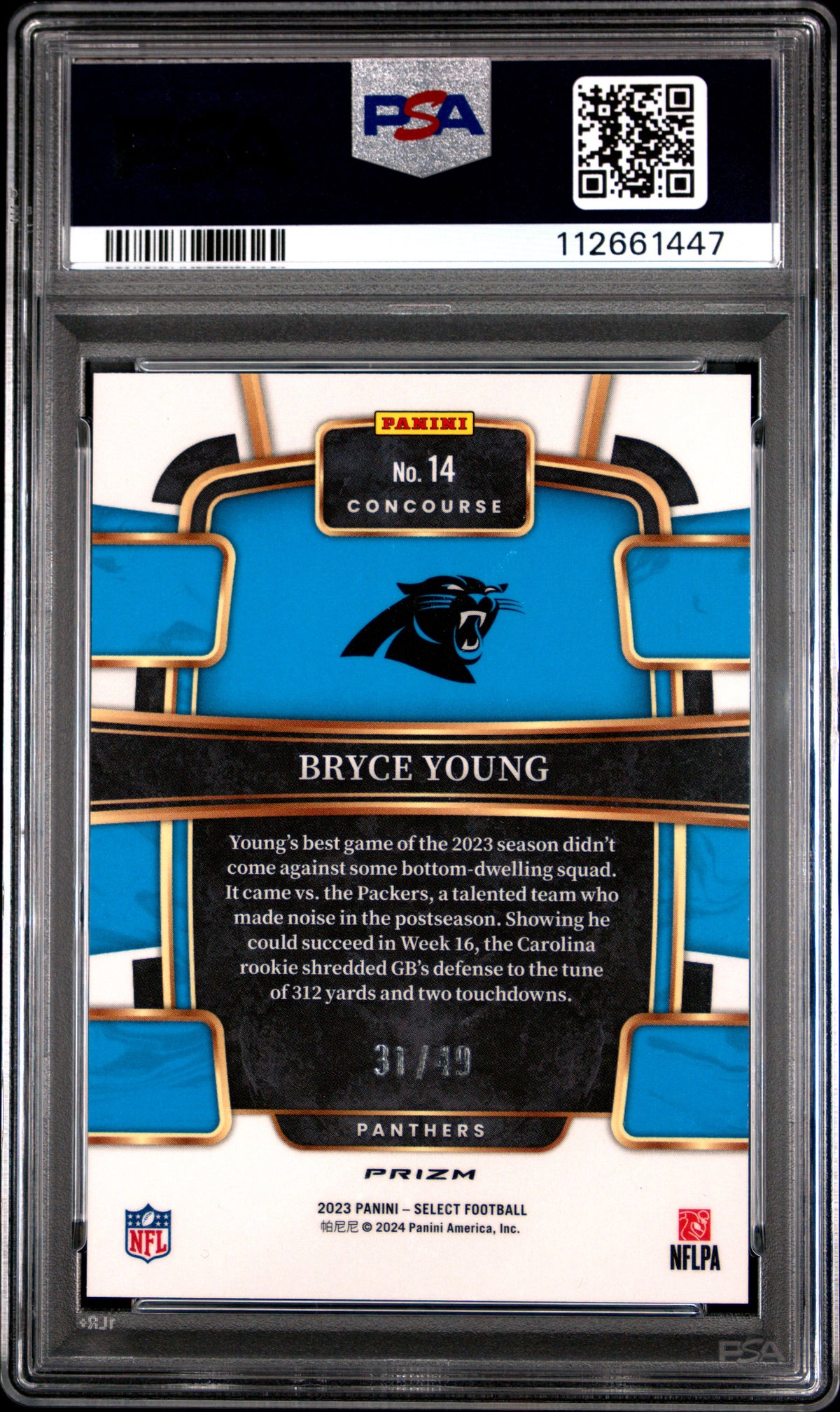 Bryce Young 2023 Panini Select #14 Red Disco Prizm PSA 10