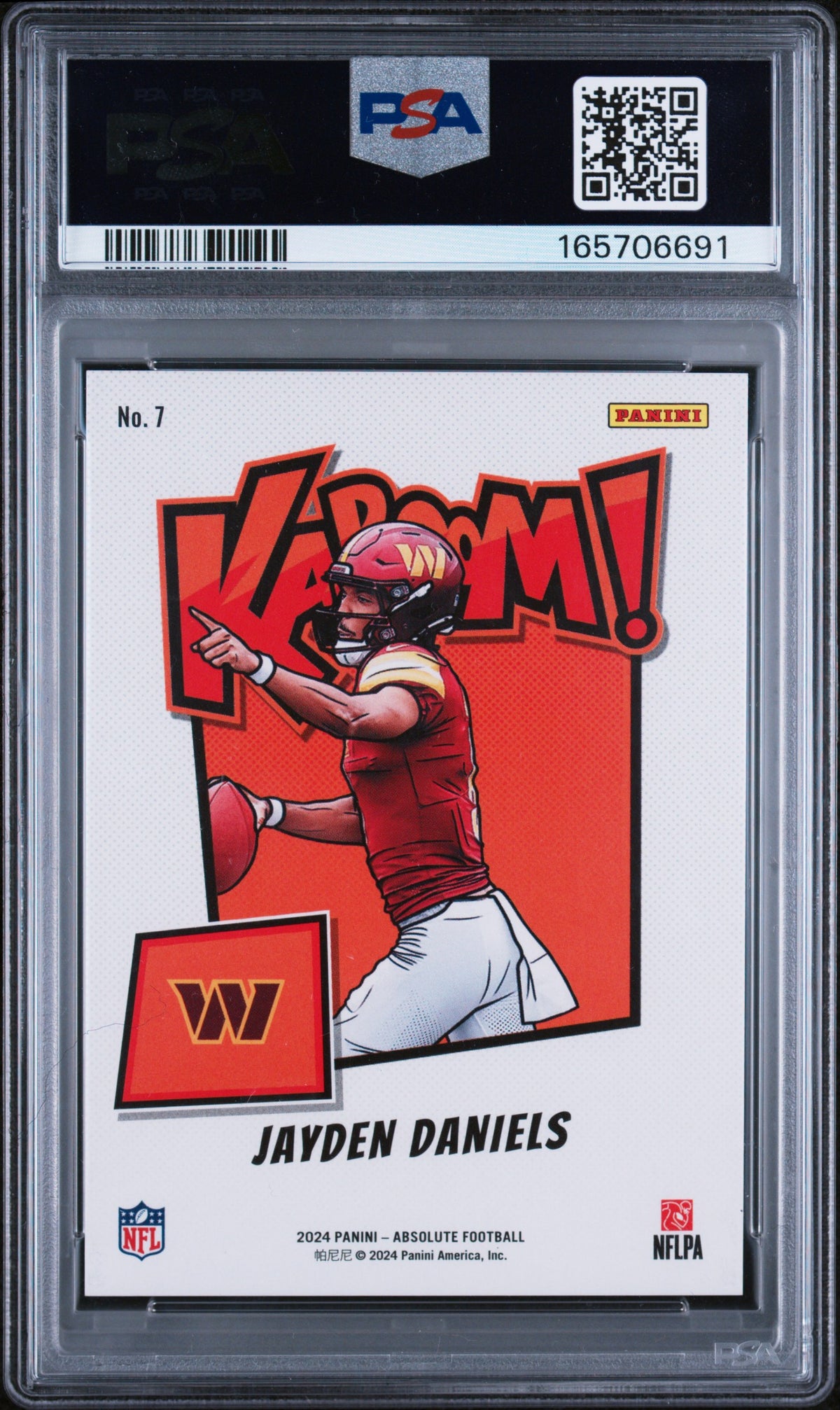 Jayden Daniels 2024 Panini Absolute Kaboom! Horizontal #7 PSA 9