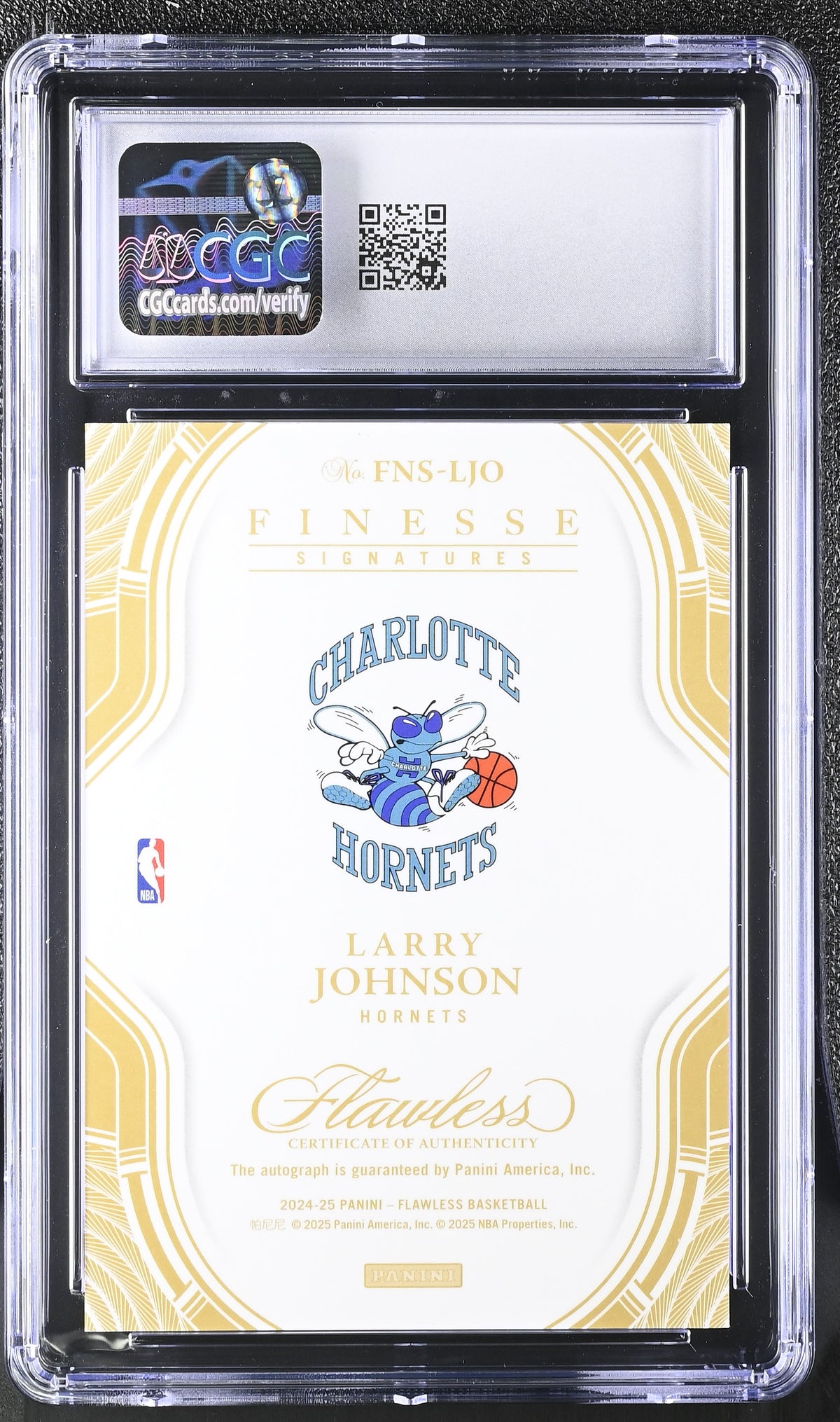 Larry Johnson 2024-25 Panini Flawless #FNS-LJO Blue /8 Finesse Signatures CGC 8 Auto 10
