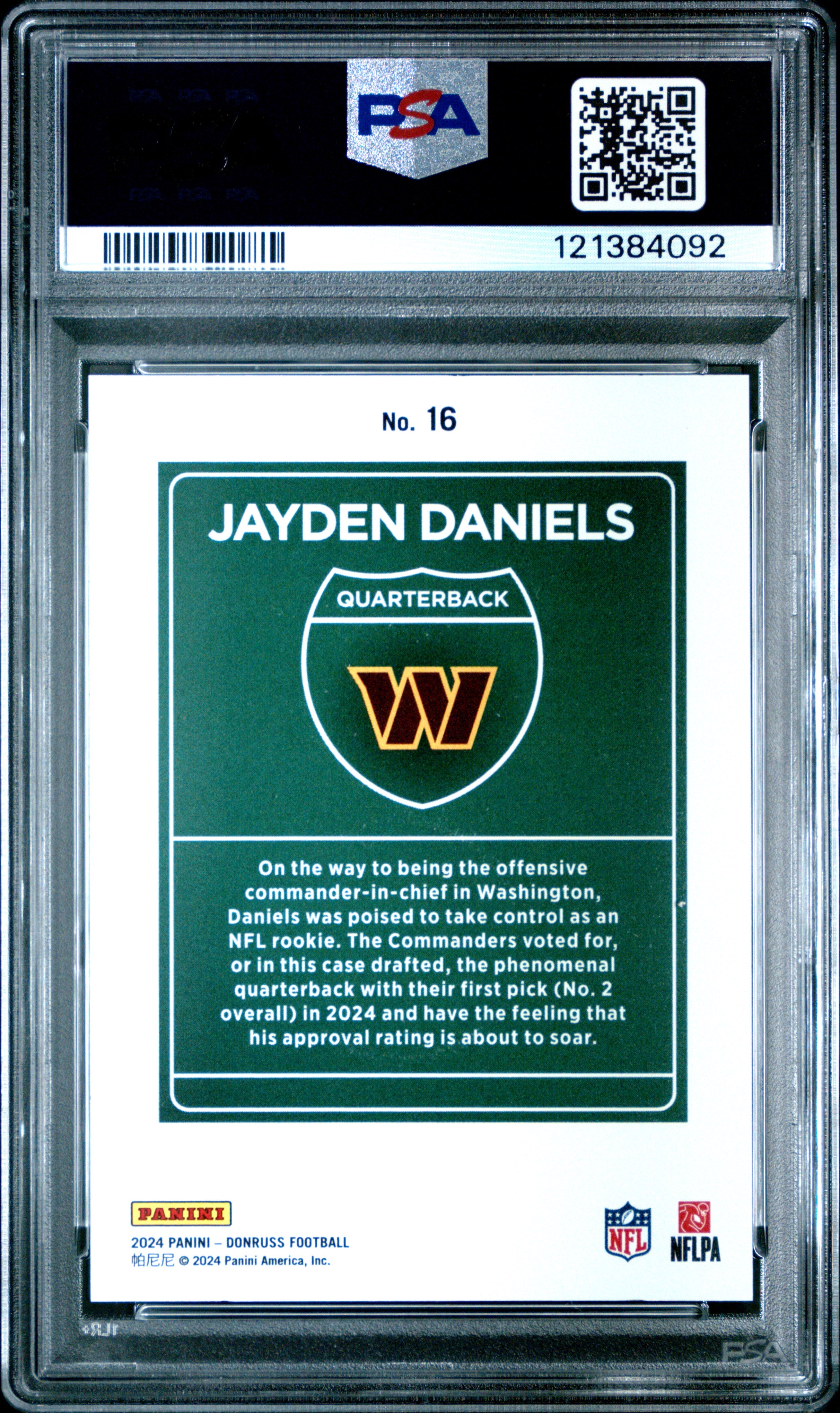 Jayden Daniels 2024 Panini Donruss Downtown! #16 PSA 10