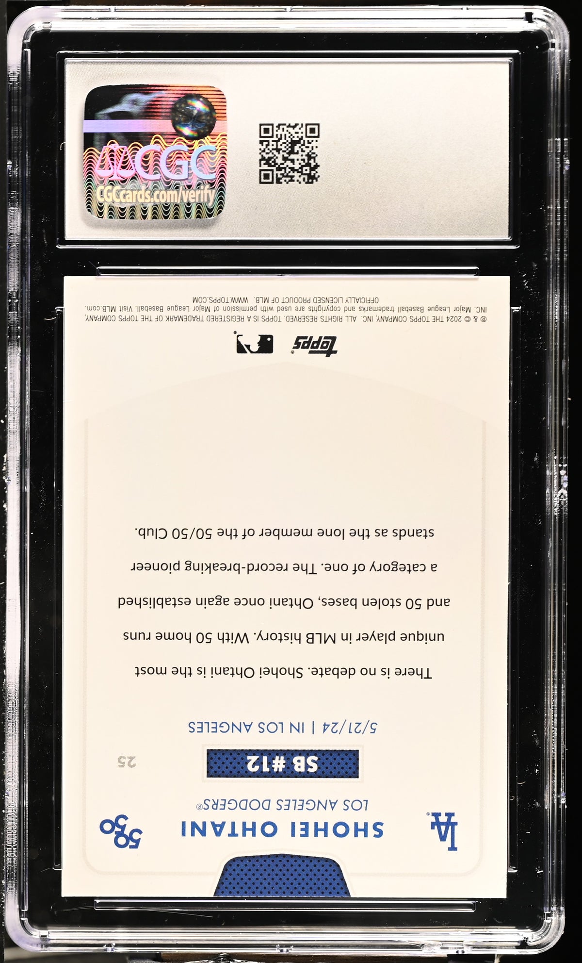 Shohei Ohtani 2024 Topps 50/50 #25 CGC 10