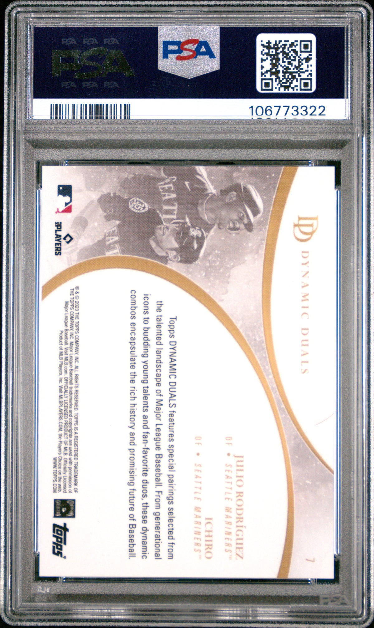Rodriguez Ichiro 2023 Topps Dynamic Duals #7 Red PSA 10