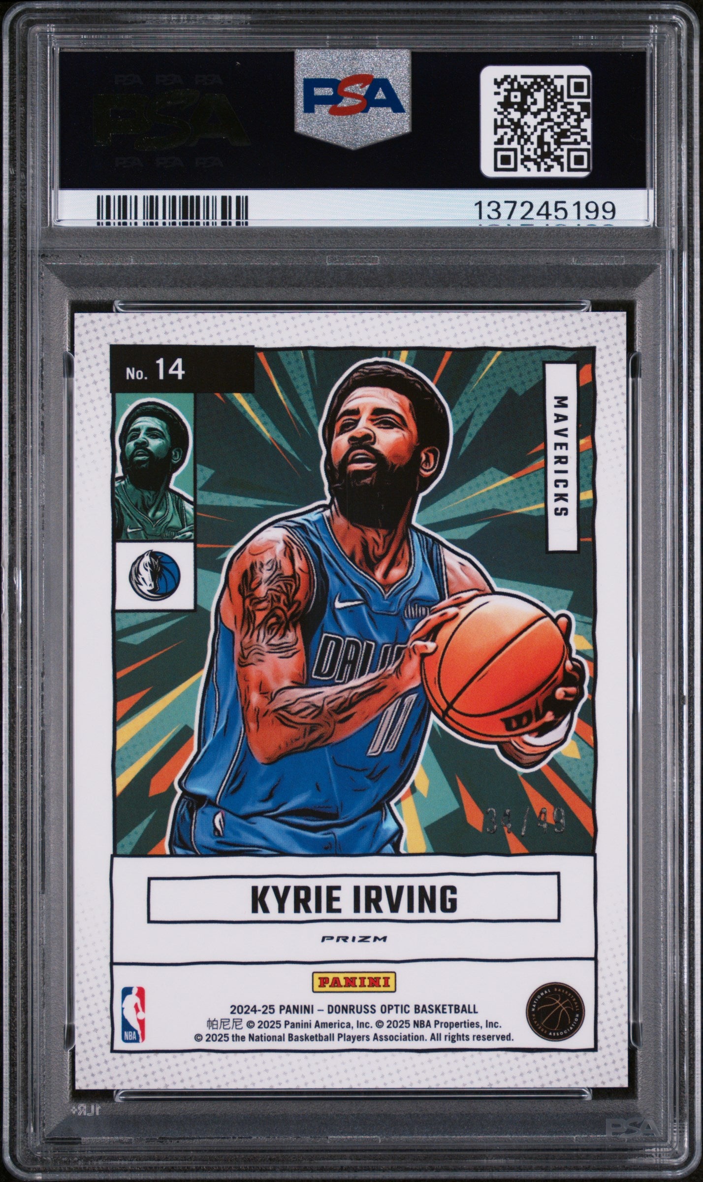 Kyrie Irving 2024 Panini Donruss Optic Net Marvels #14 Blue /49 PSA 10