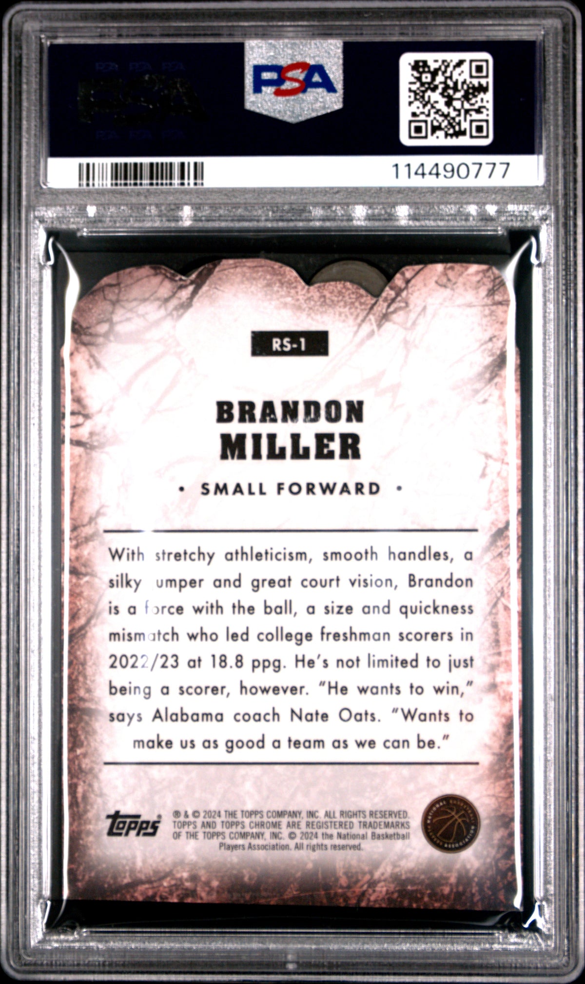 Brandon Miller 2023 Topps Chrome Rock Stars #RS1 PSA 10