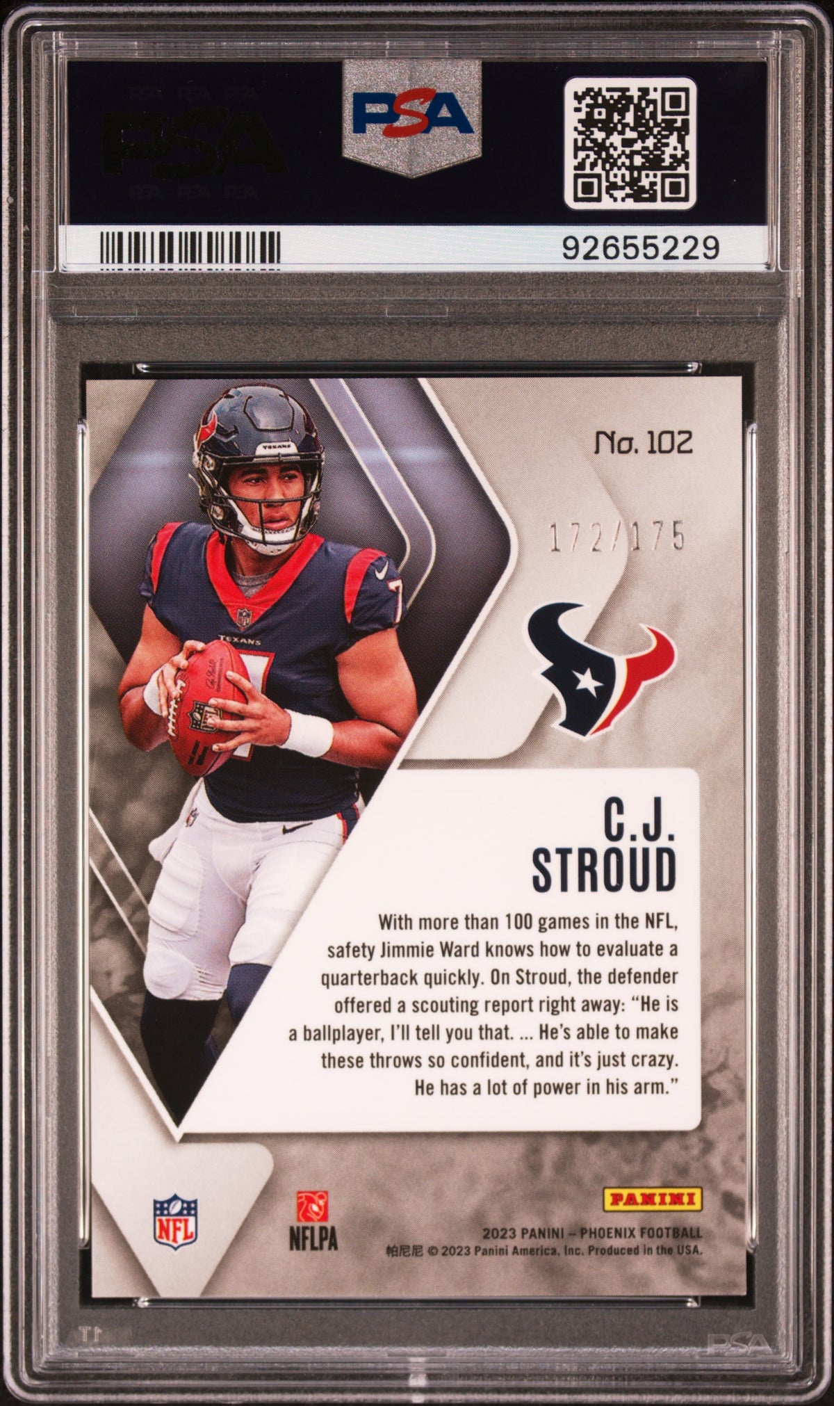 CJ Stroud 2023 Panini Phoenix #102 Lava PSA 10