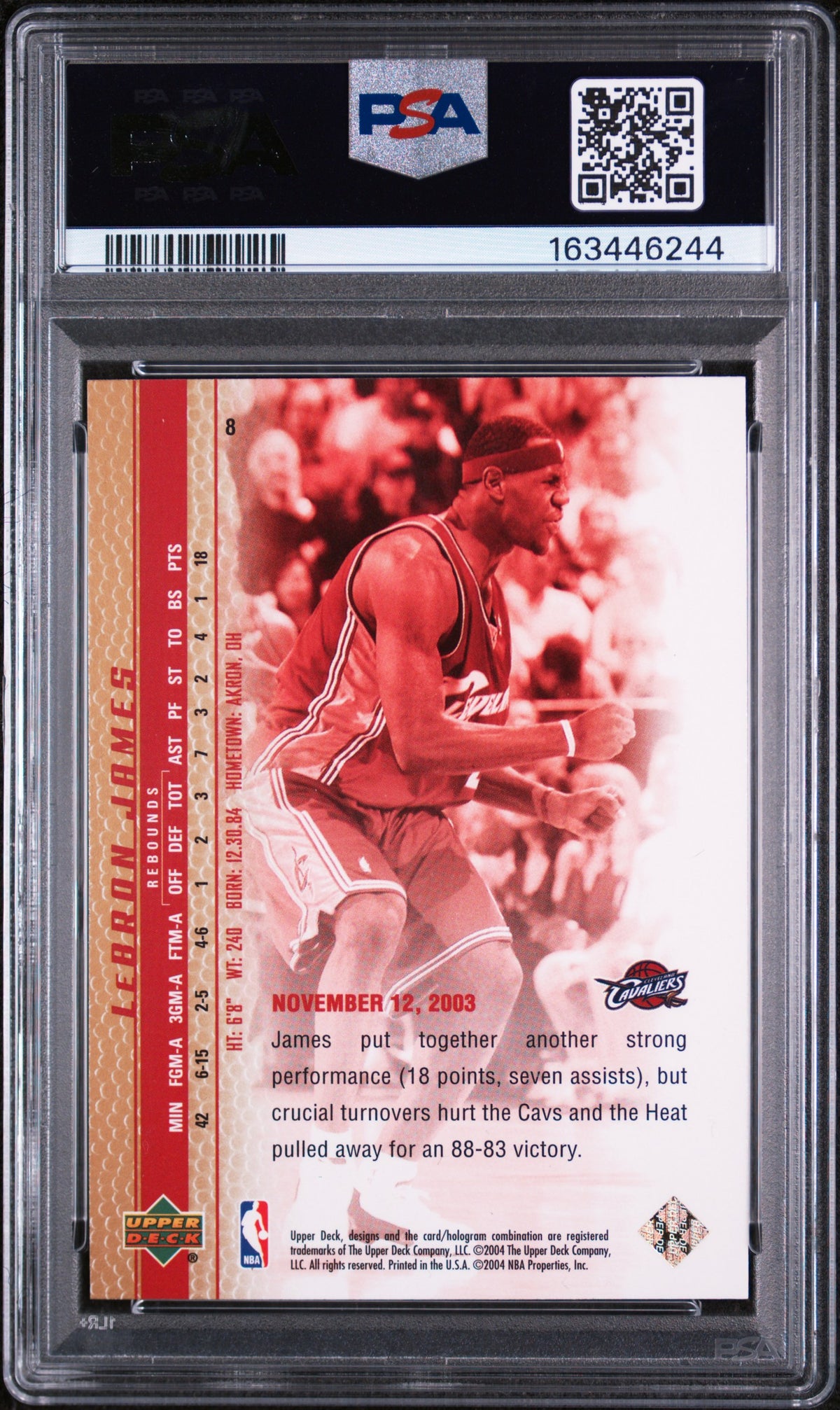 LeBron James 2003 Upper Deck LeBron James Phenomenal Beginnings #8 Gold PSA 9