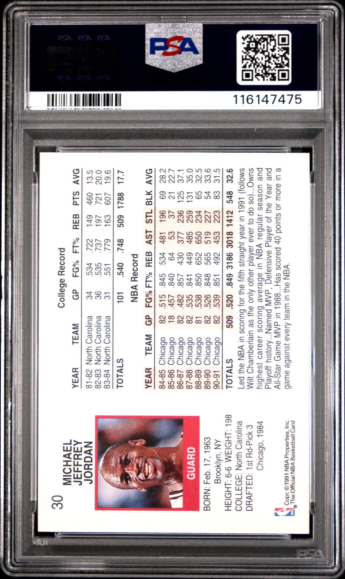 Michael Jordan 1991 Hoops #30 PSA 10