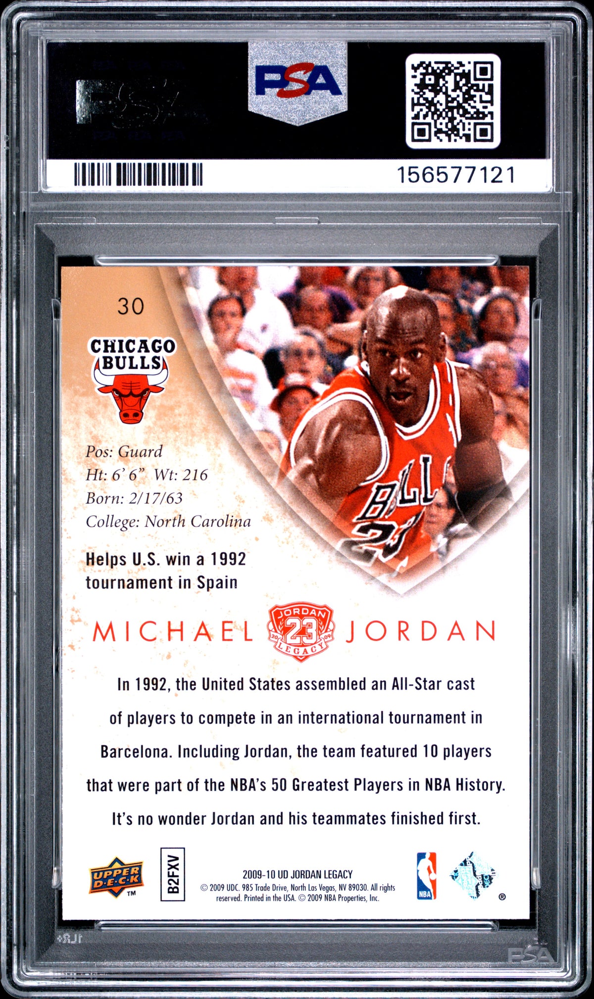 Michael Jordan 2009 Upper Deck Jordan Legacy #30 PSA 10
