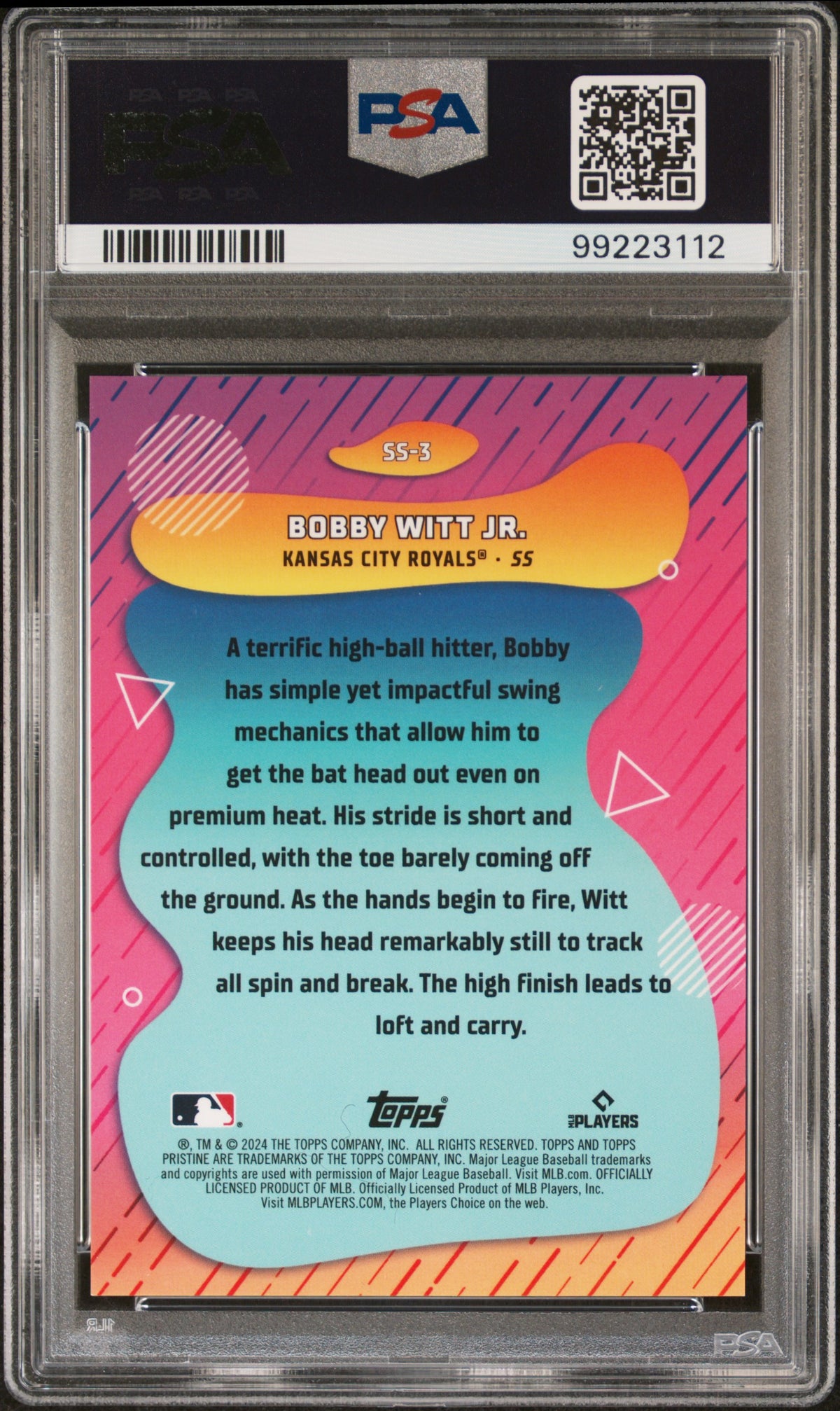 Bobby Witt JR. 2024 Topps Pristine Swings Of Summer #SS3 Red Ref PSA 10