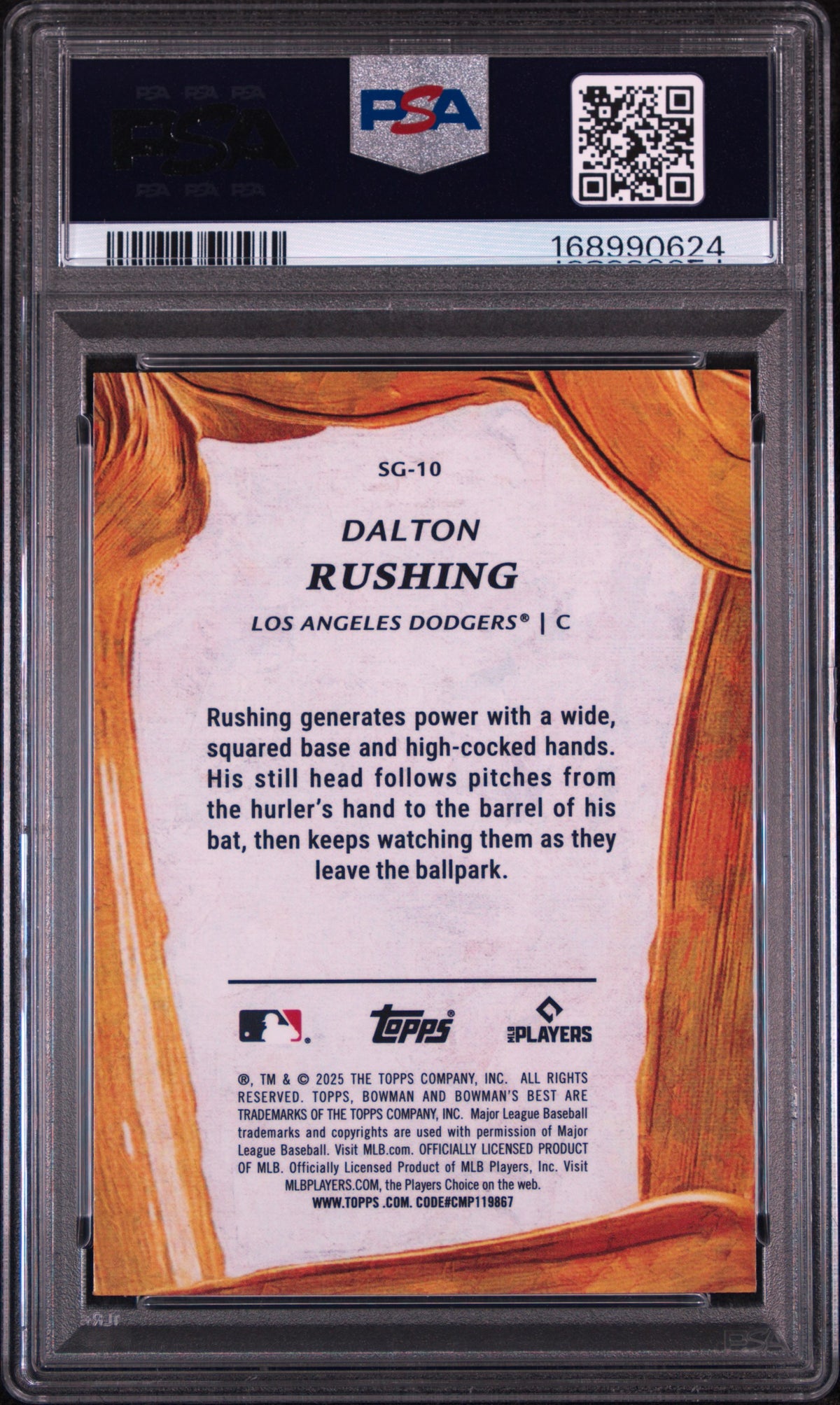Dalton Rushing 2025 Bowman's Best Strokes Of Gold #SG-10 PSA 10