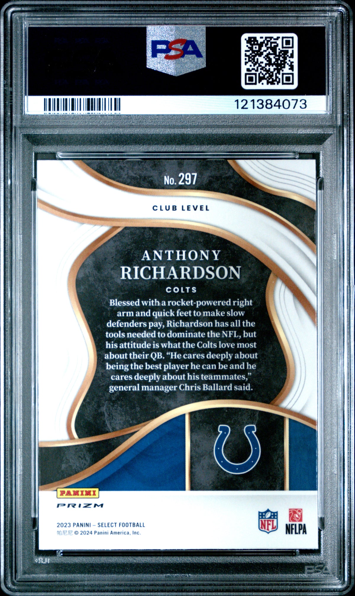 Anthony Richardson 2023 Panini Select #297 Disco Prizm PSA 10