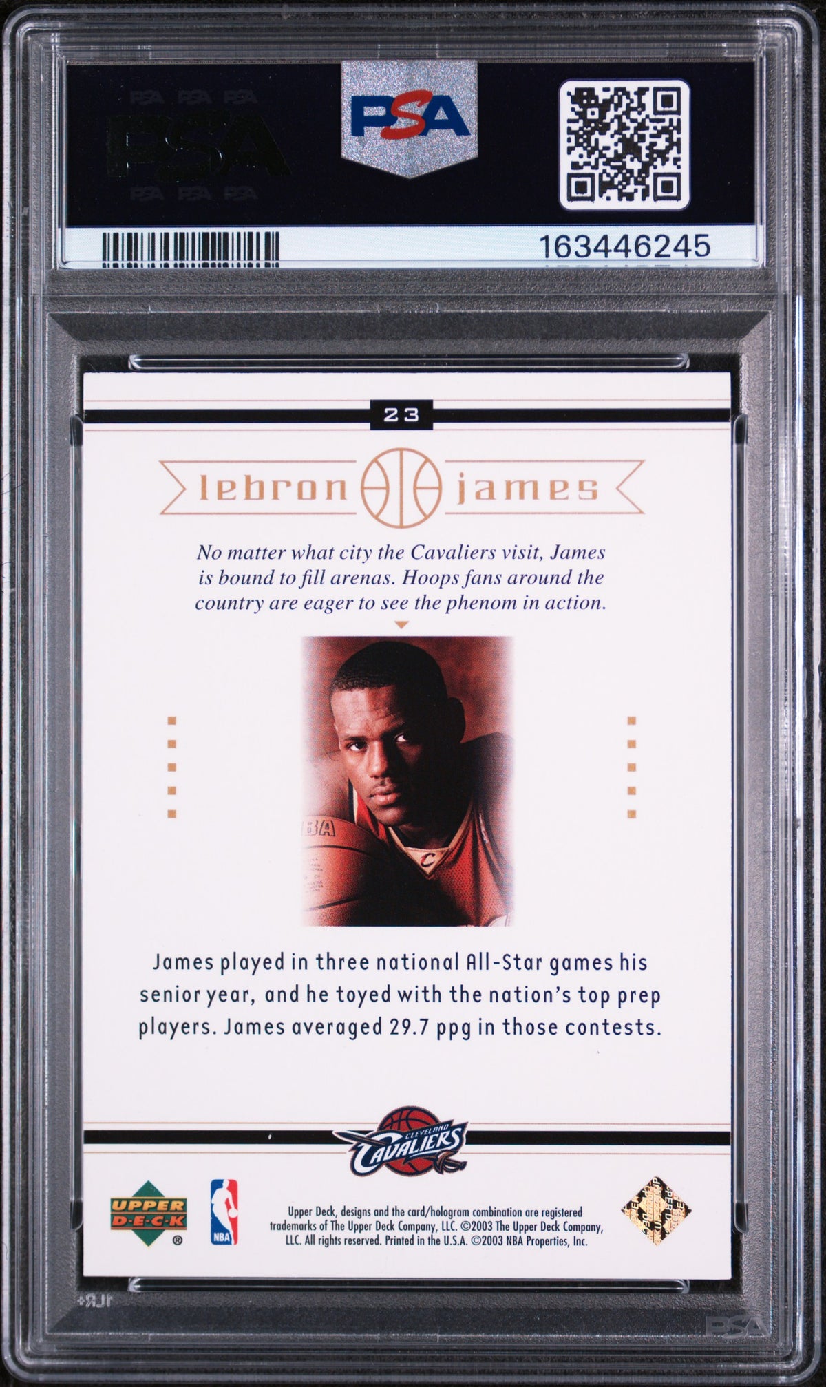 LeBron James 2003 Upper Deck LeBron James Box Set #23 PSA 9