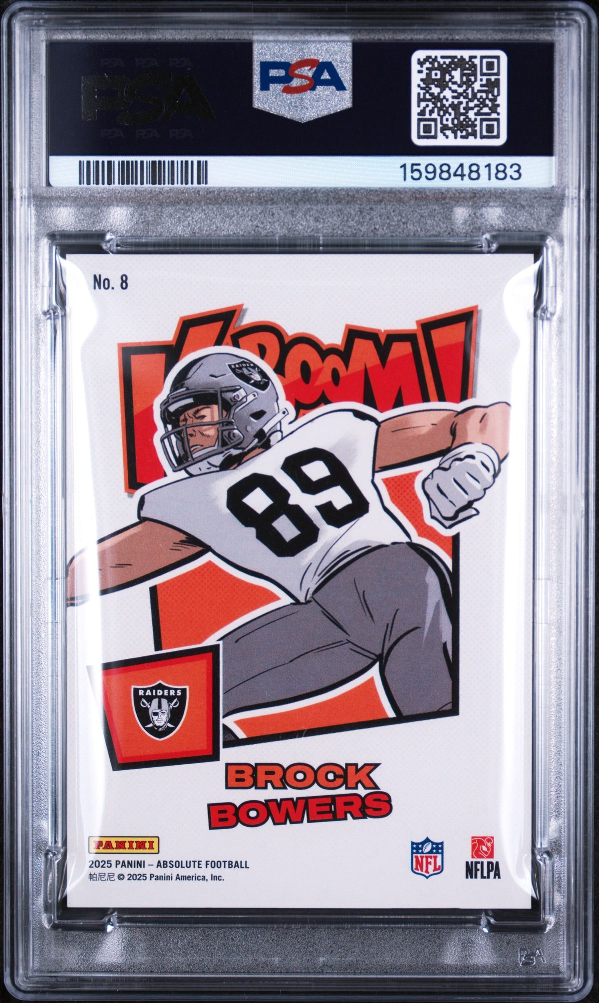Brock Bowers 2025 Panini Absolute Kaboom! Horizontal #8 PSA 10