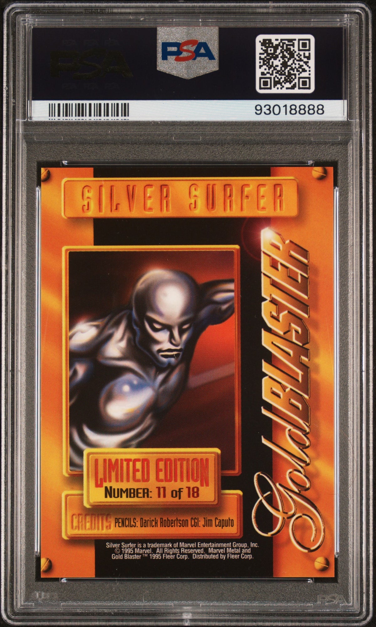 1995 Marvel Metal Metal Blaster Silver Surfer #11 PSA 9