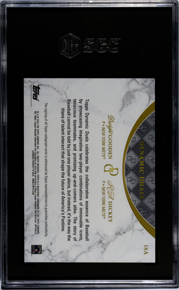 Dickey Gooden 2024 Topps Dynamic Duals #18A Autograph 99 SGC 9