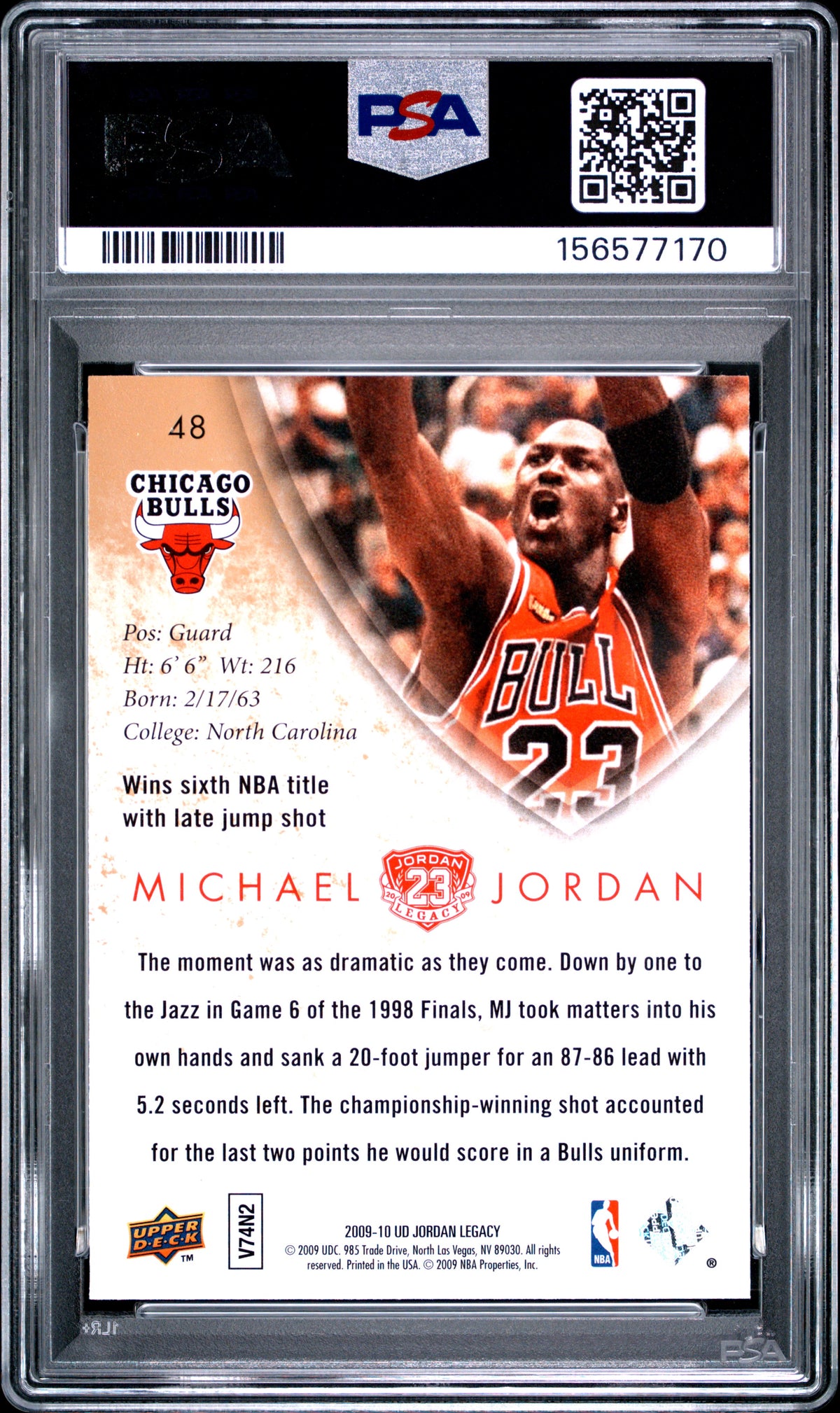 Michael Jordan 2009 Upper Deck Jordan Legacy #48 PSA 10
