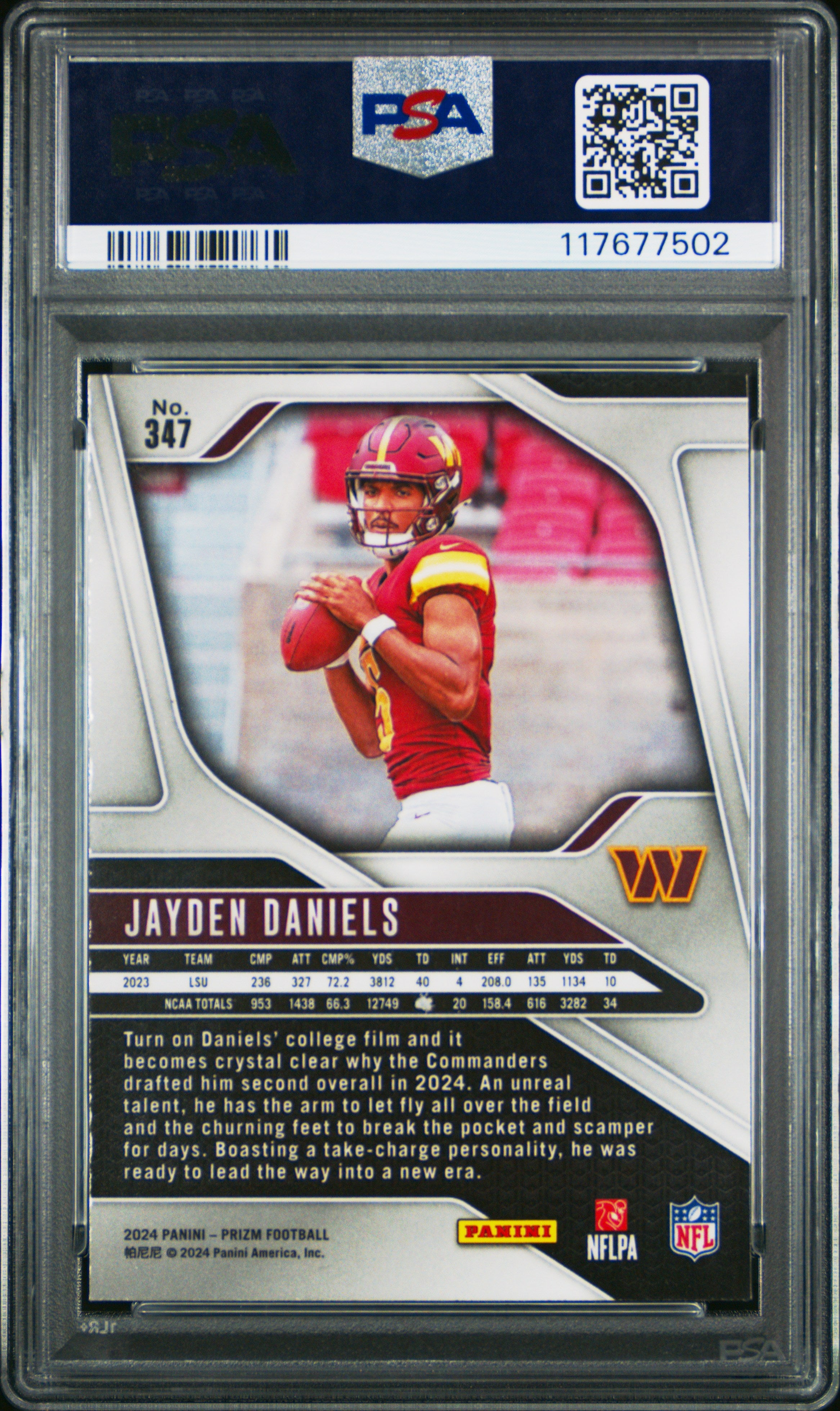 Jayden Daniels 2024 Panini Prizm #347 PSA 10