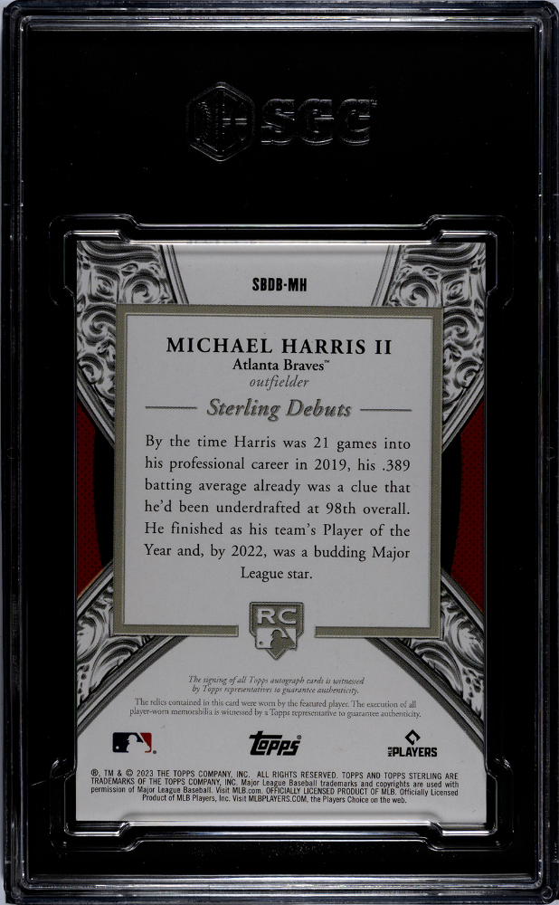 Michael Harris II 2023 Topps Sterling #SBDB-MH Debut Mat. Autograph 25 SGC 9.5