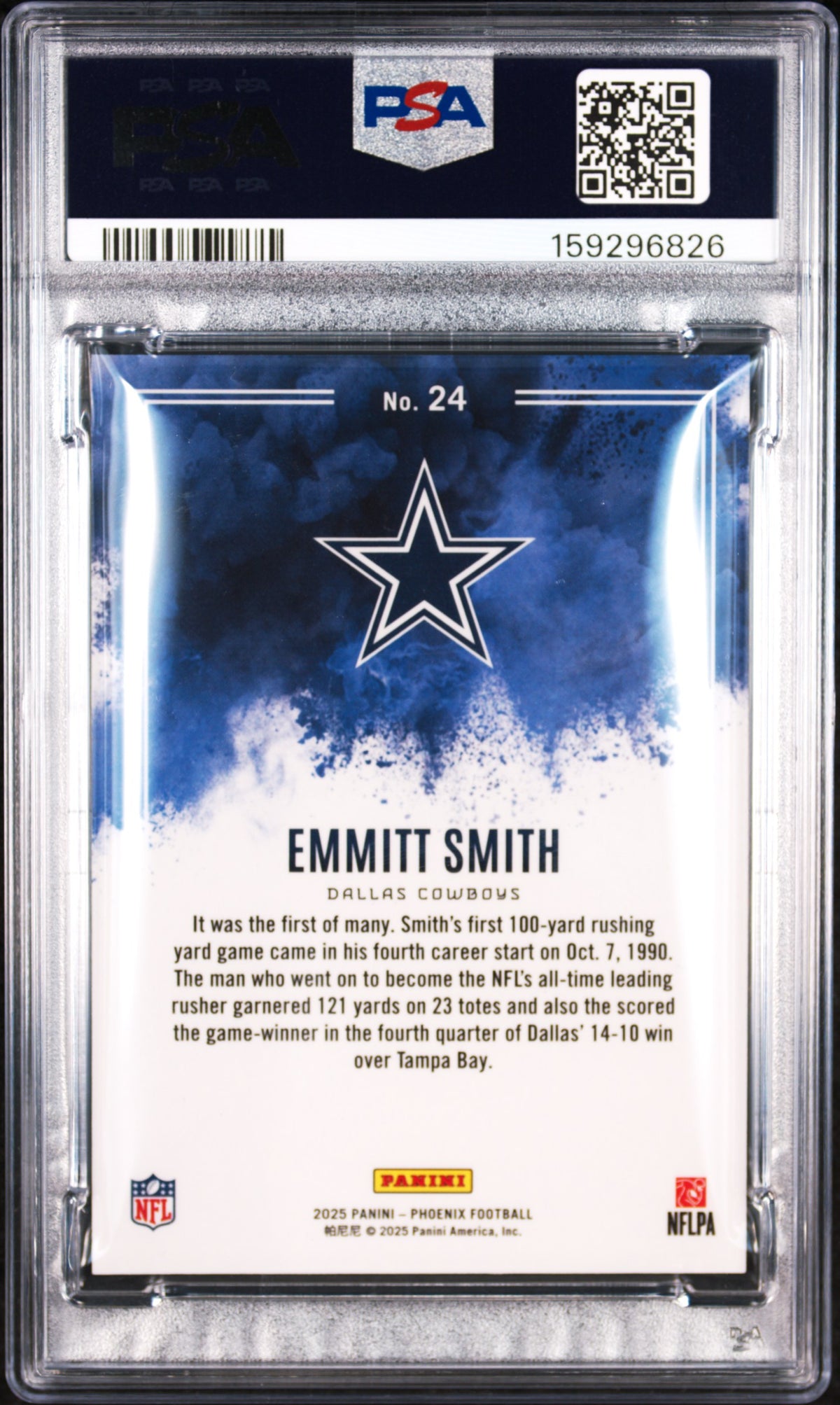 Emmitt Smith 2025 Panini Phoenix Color Blast #24 PSA 10