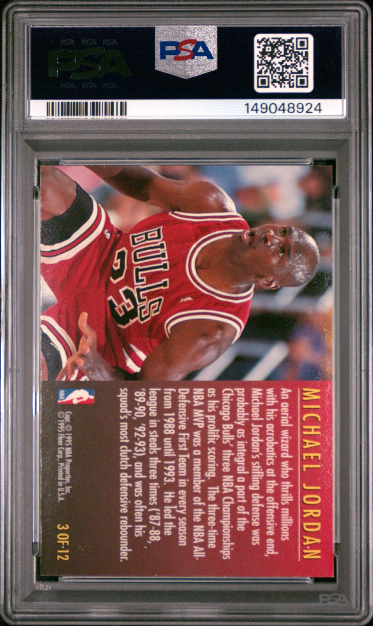 Michael Jordan 1995 Fleer Total D #3 PSA 7
