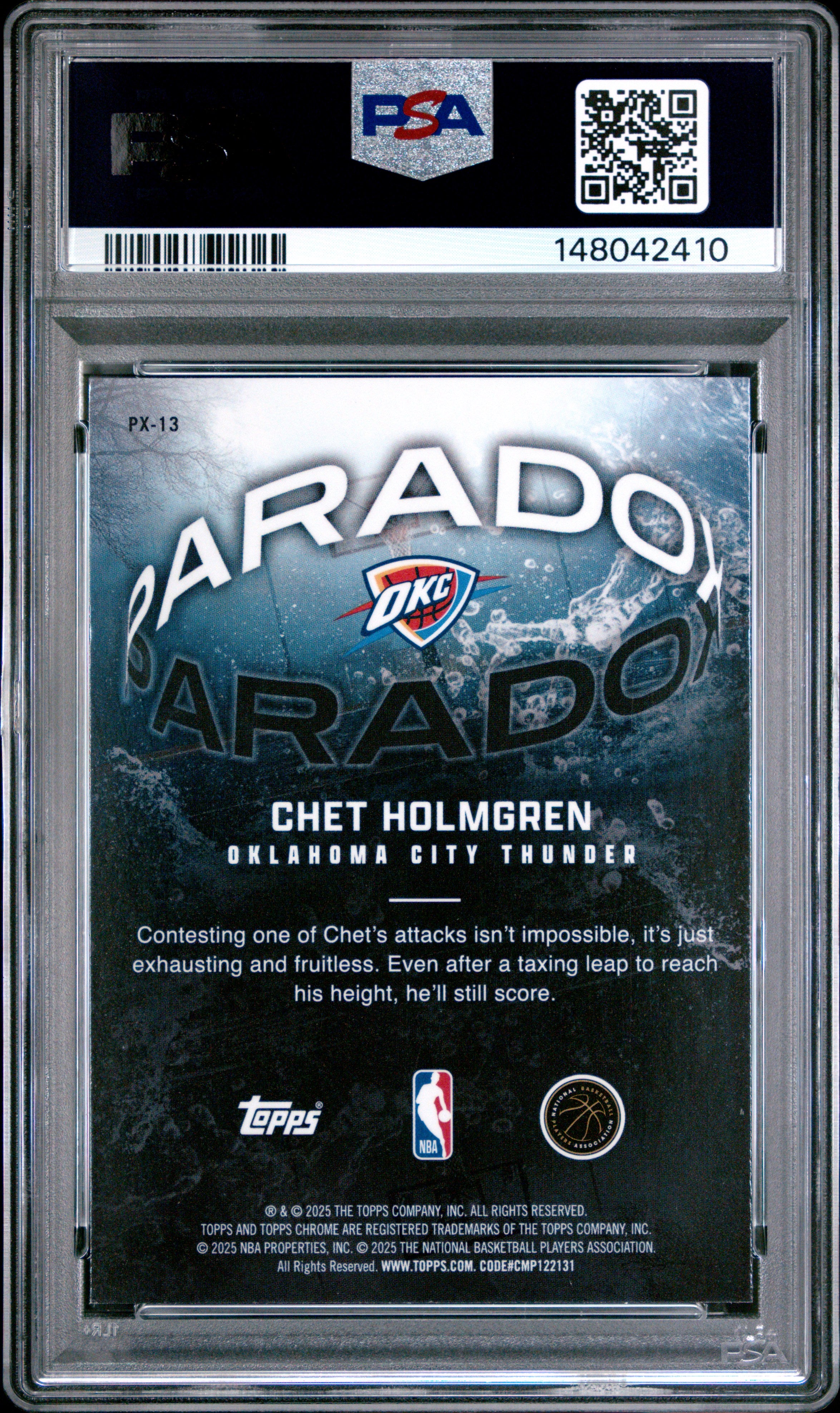 Chet Holmgren 2025 Topps Chrome Paradox #PX-13 PSA 9