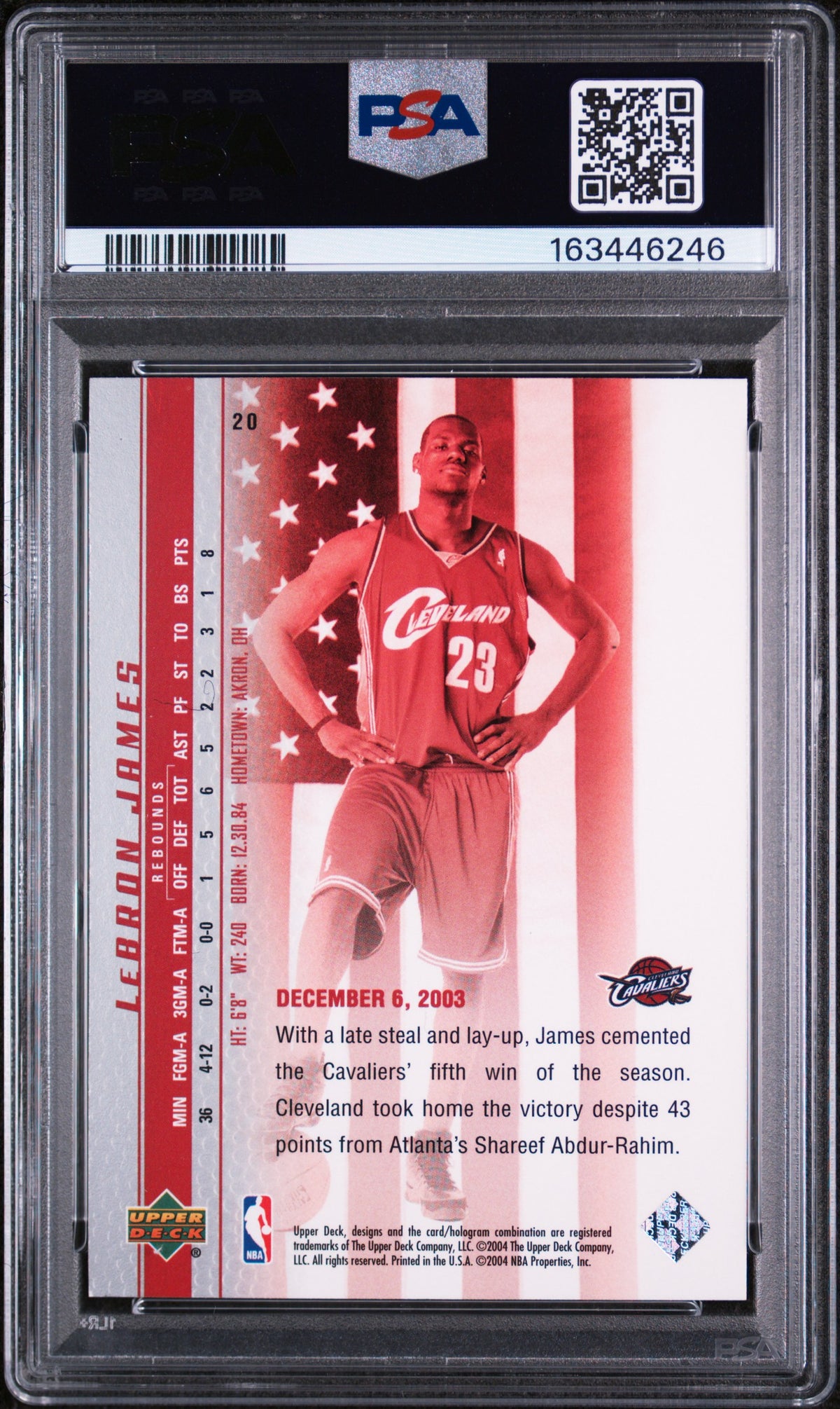 LeBron James 2003 Upper Deck LeBron James Phenomenal Beginnings #20 PSA 9